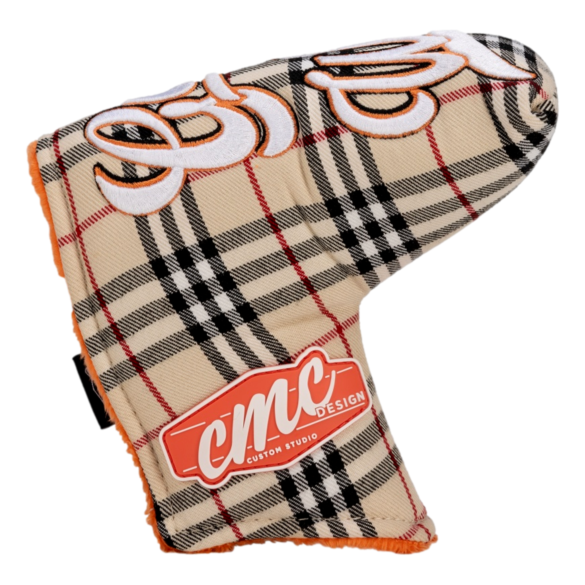 Golf Now Wine Later Plaid Blade Putter Headcover