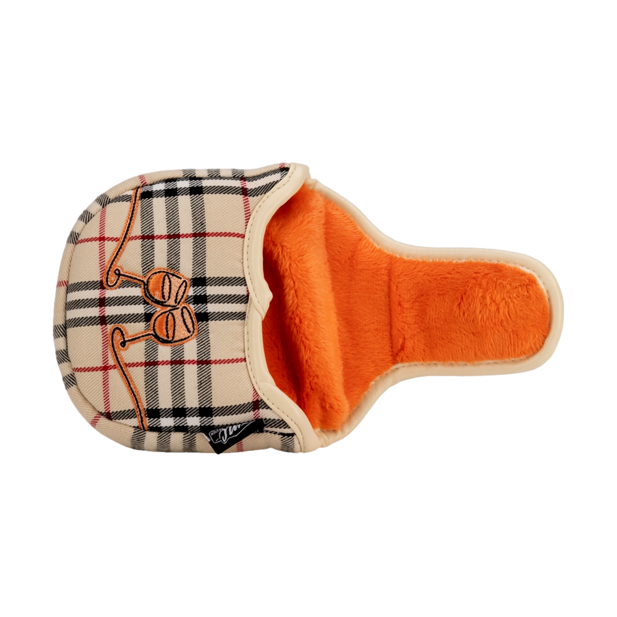 Golf Now Wine Later Plaid Mallet Putter Headcover