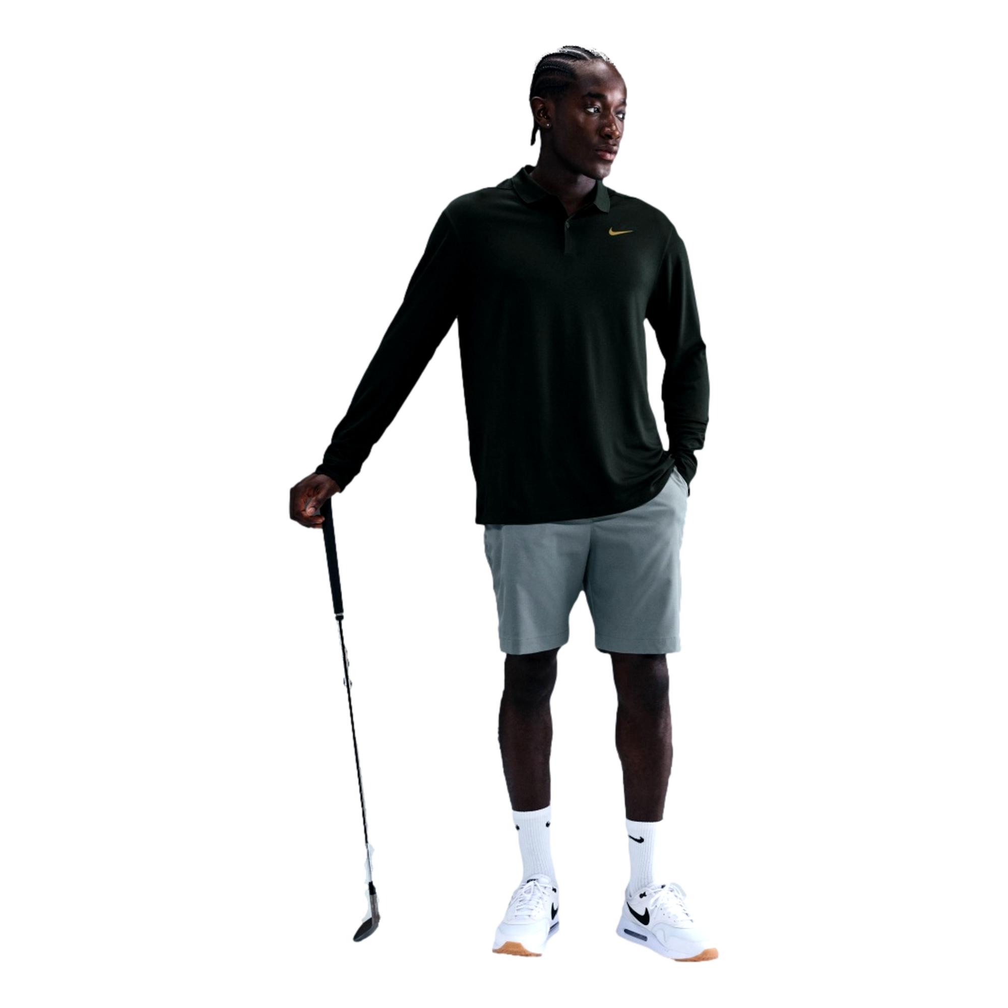 Dri-Fit Victory Solid Mens Men's Long Sleeve Golf Polo Shirt