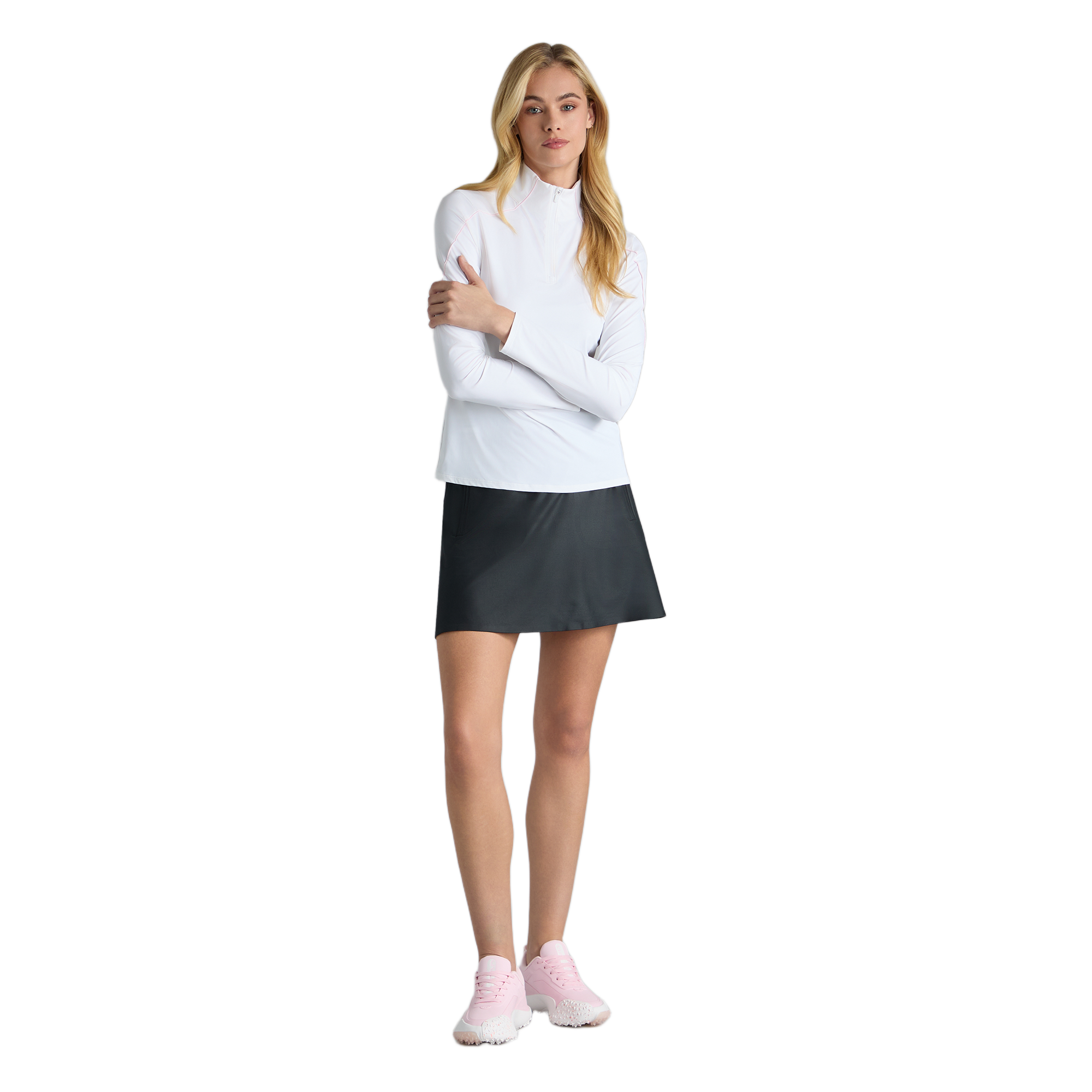 Sun Protection Silky Tech Nylon Women's Golf Quarter Zip