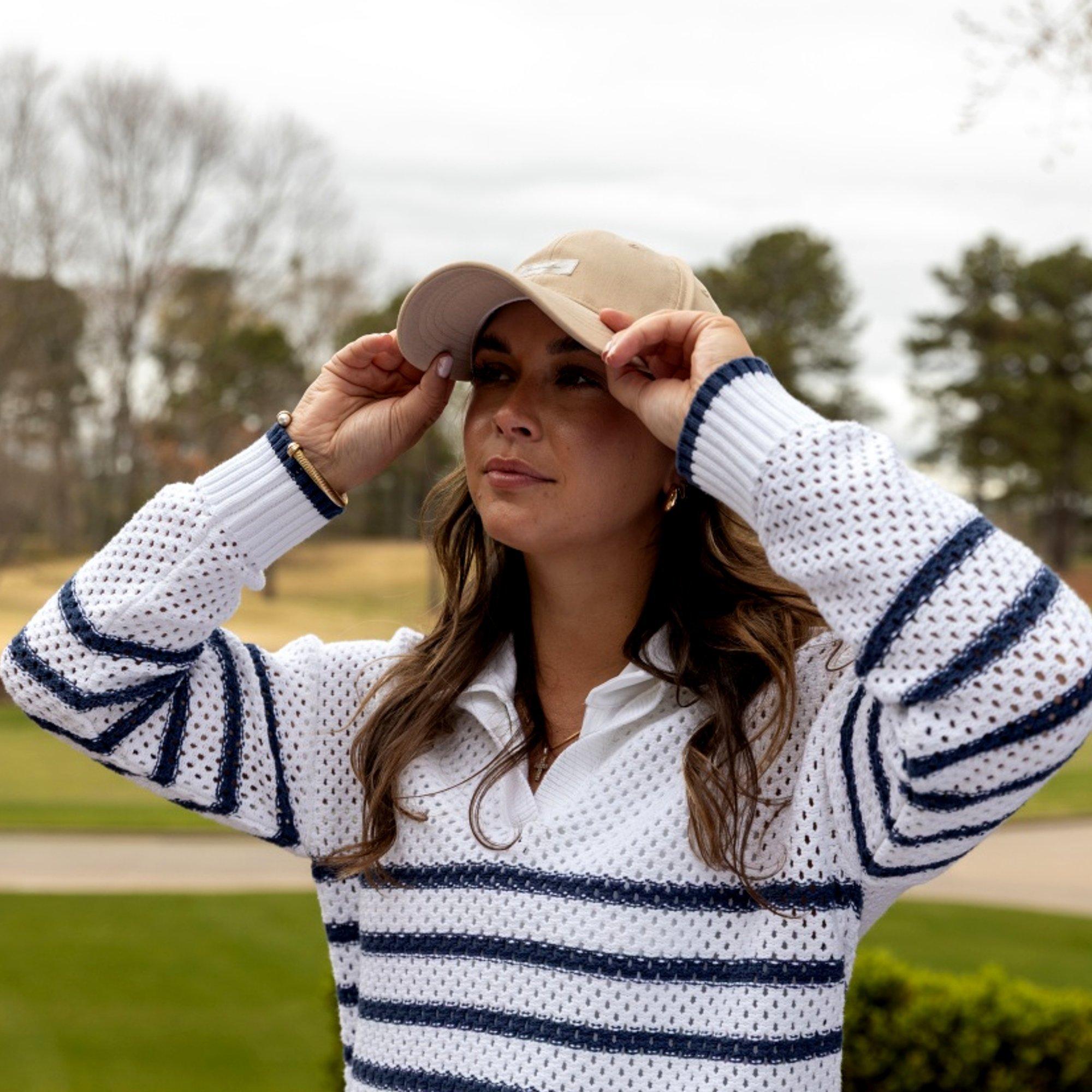 Women's Striped Knit Long Sleeve Pullover Sweater