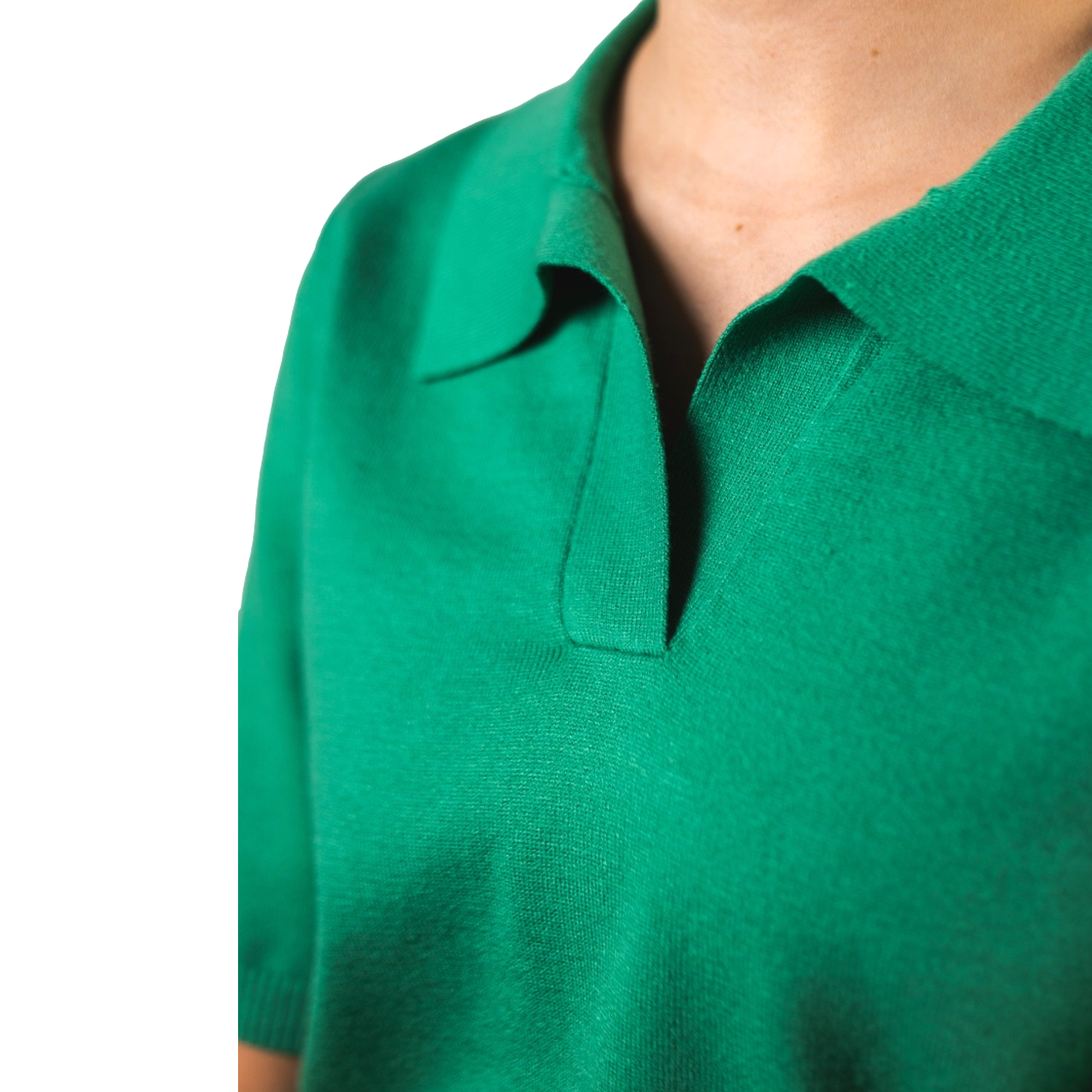 Women's Knit Polo Short Sleeve Sweater