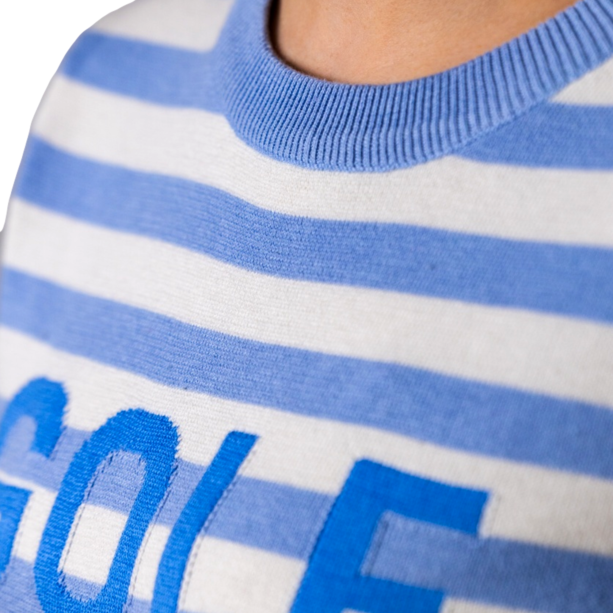 Women's Striped Golf Short Sleeve Sweater