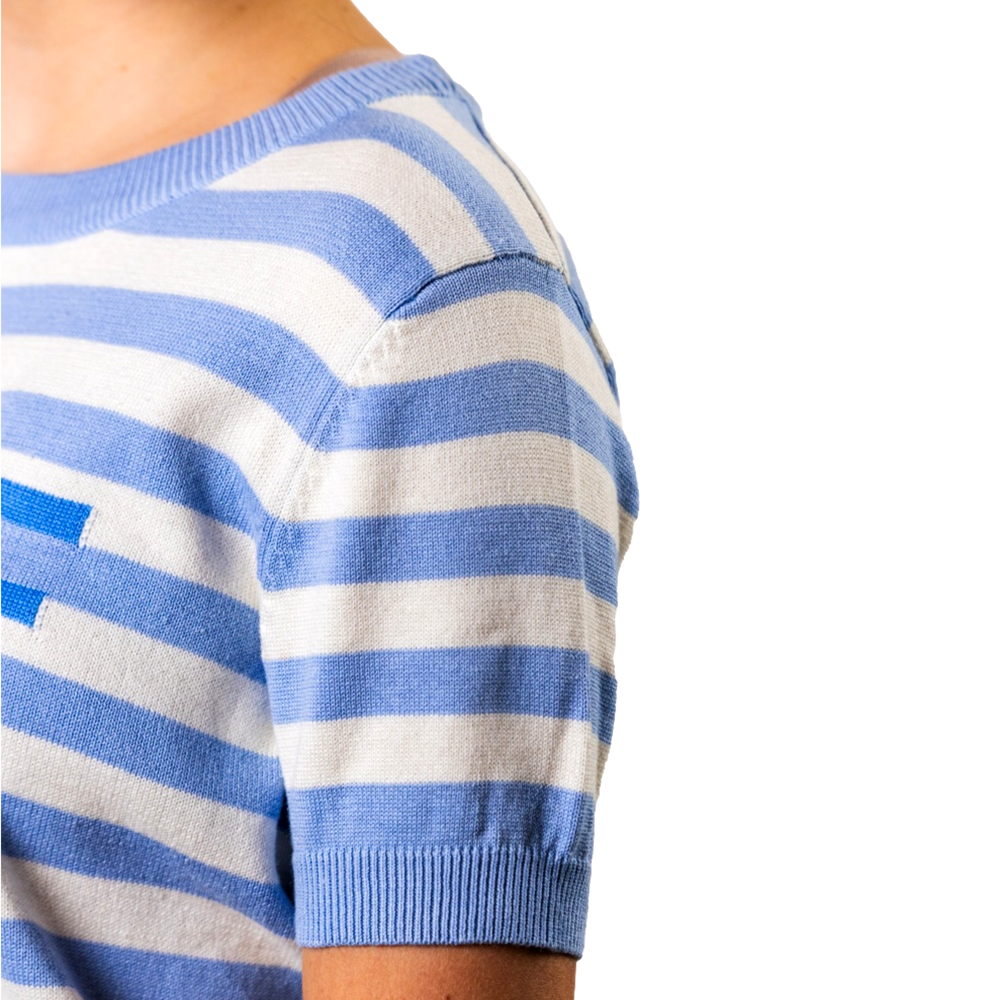Women's Striped Golf Short Sleeve Sweater