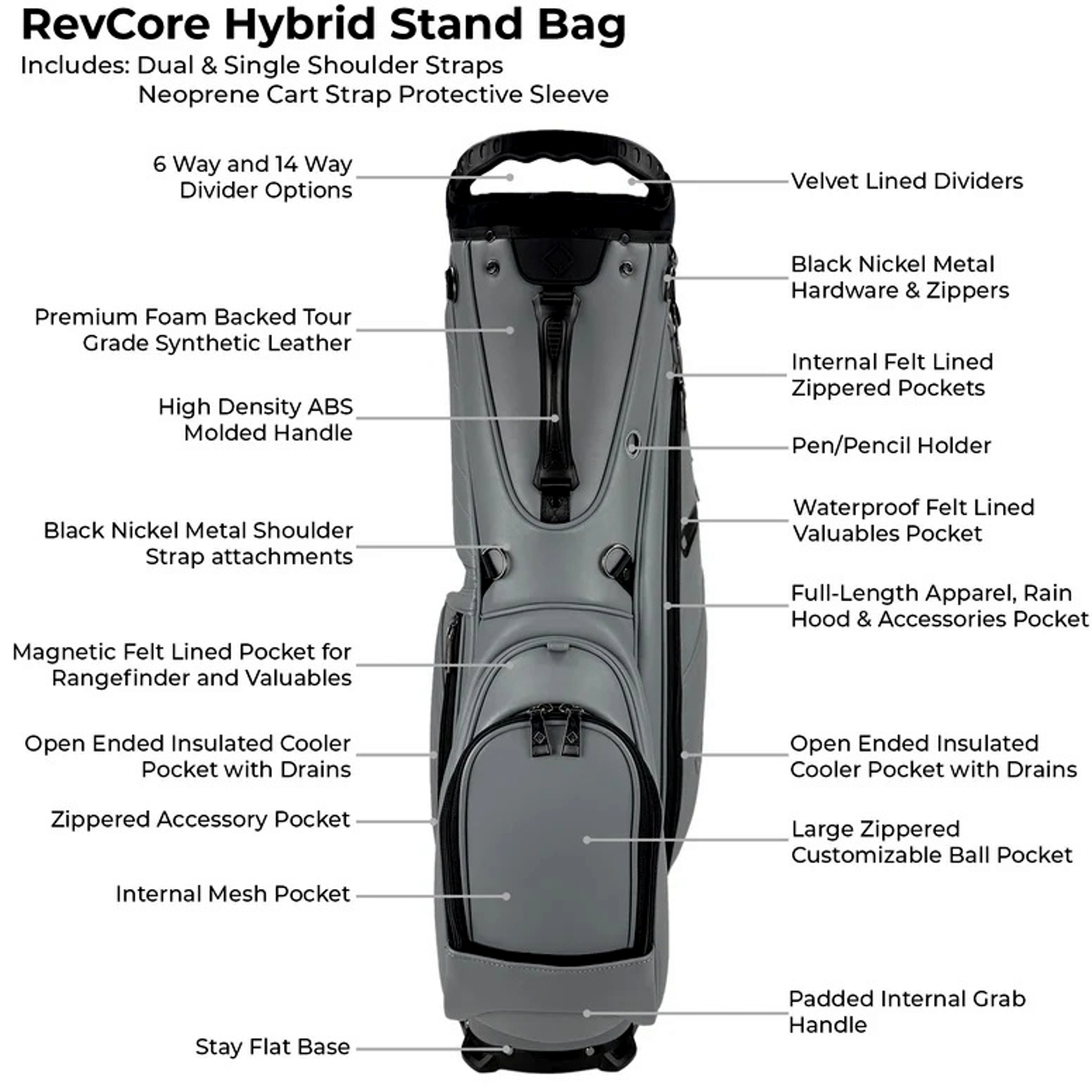RevCore Hybrid 14-Way Golf Stand Bag