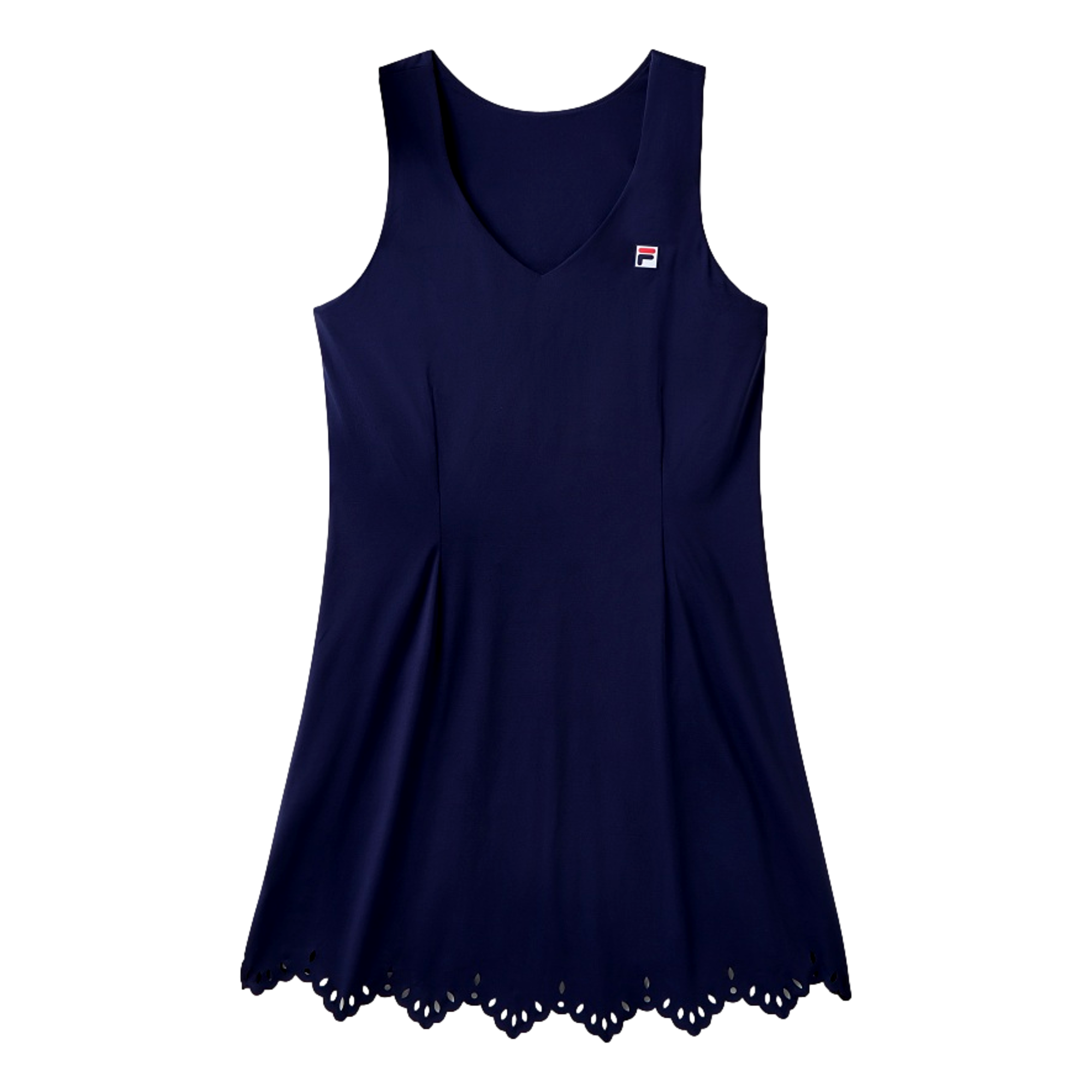 knee length dresses for ladies Fila Corinne Halter Women's Dress Peacoat-White Lw016138-412, Blue main image 0