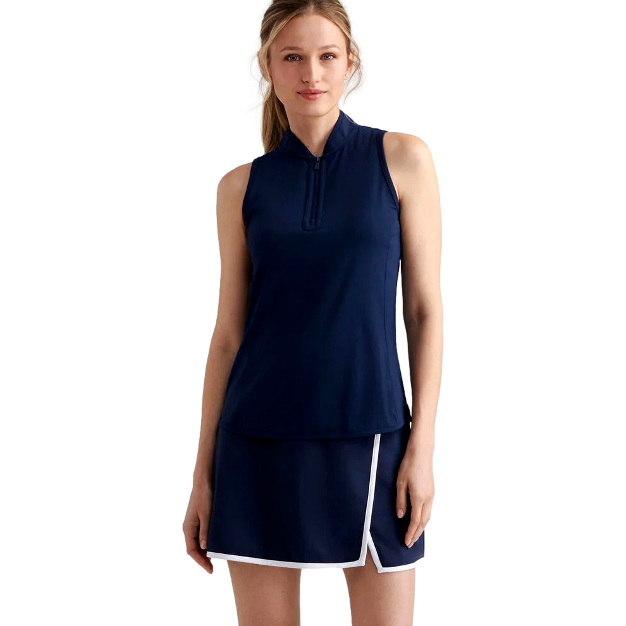 Shirley Zip Women's Sleeveless Golf Polo Shirt