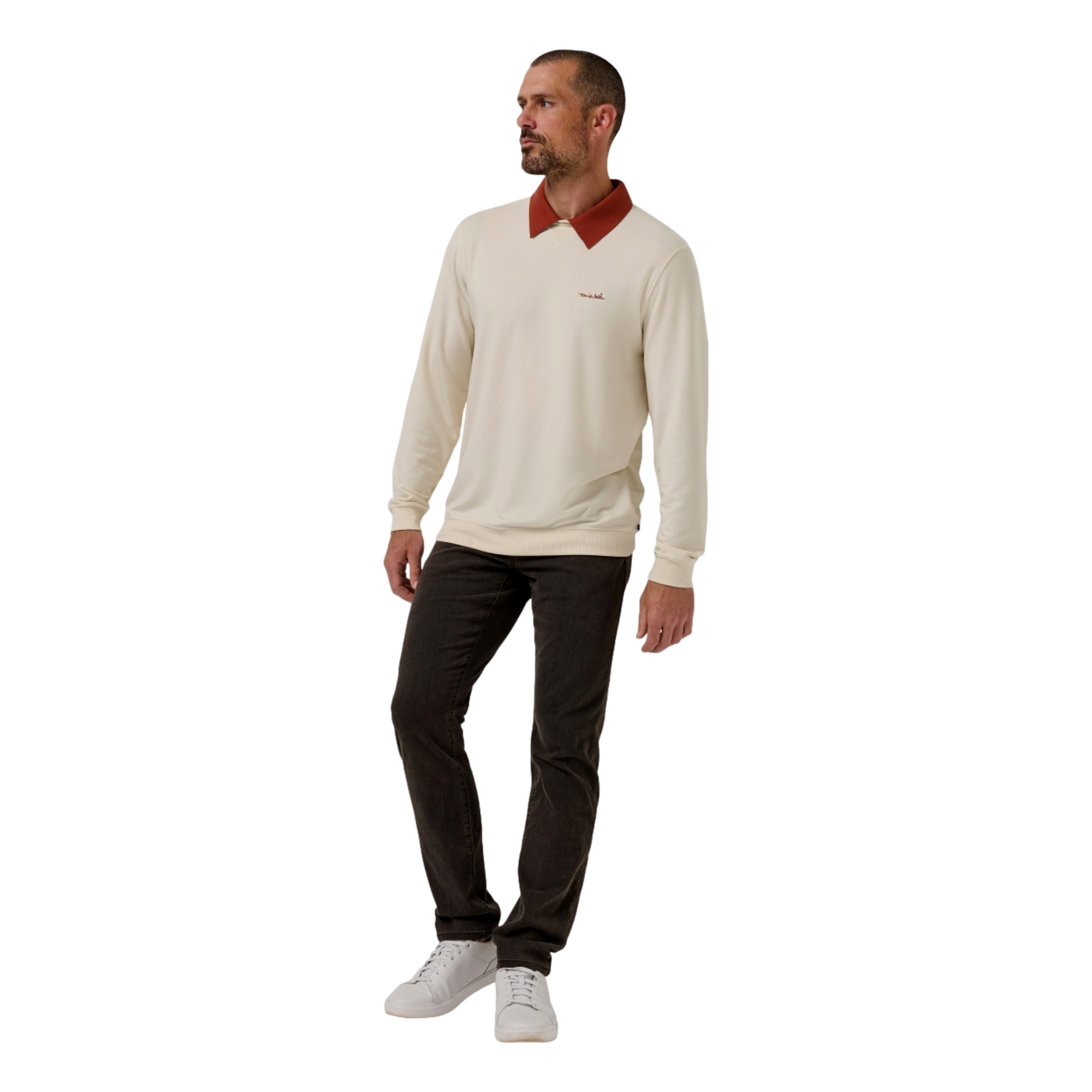 Amenities Collar Mens Crewneck Sweater