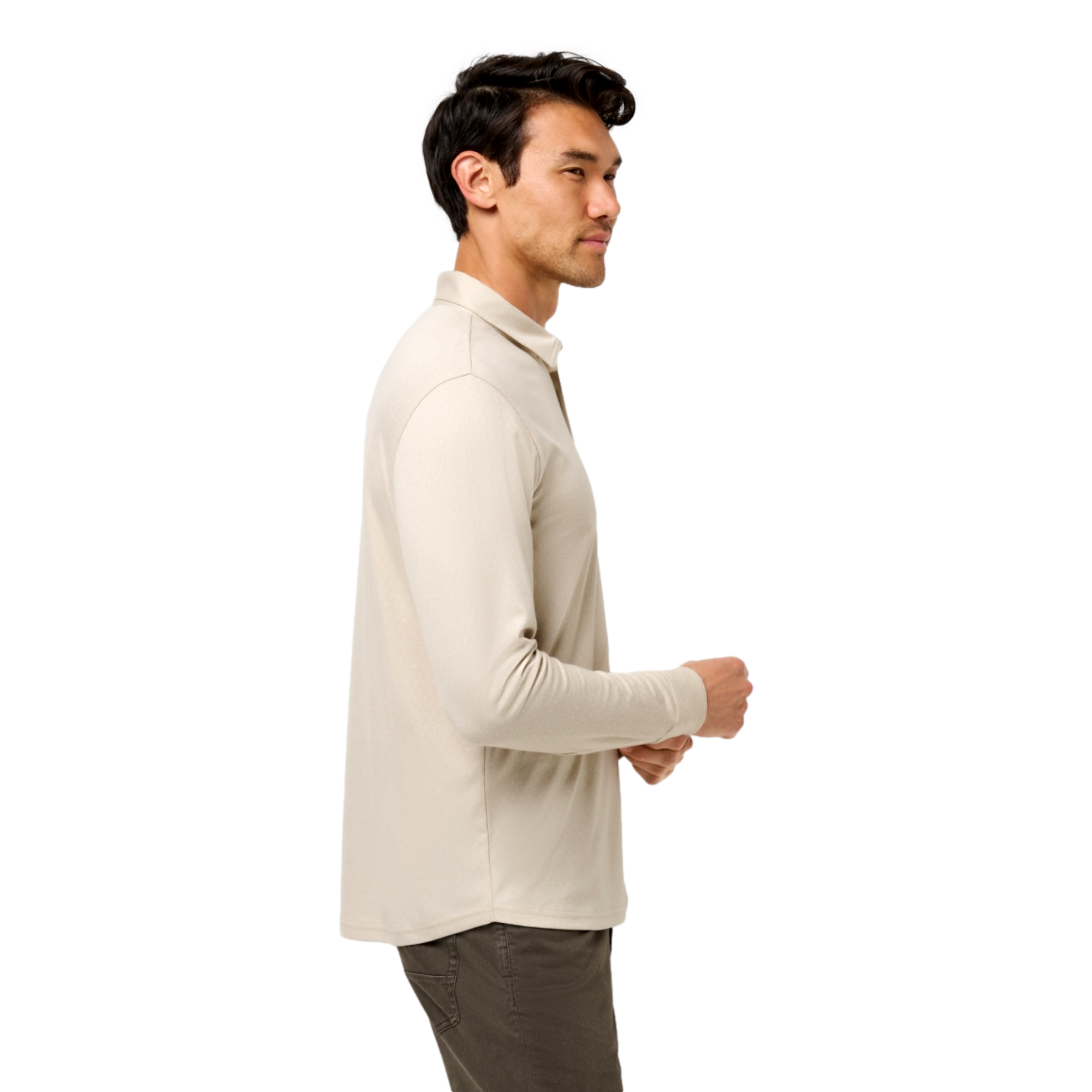 Handsome Town Men's Long  Sleeve Golf Polo Shirt