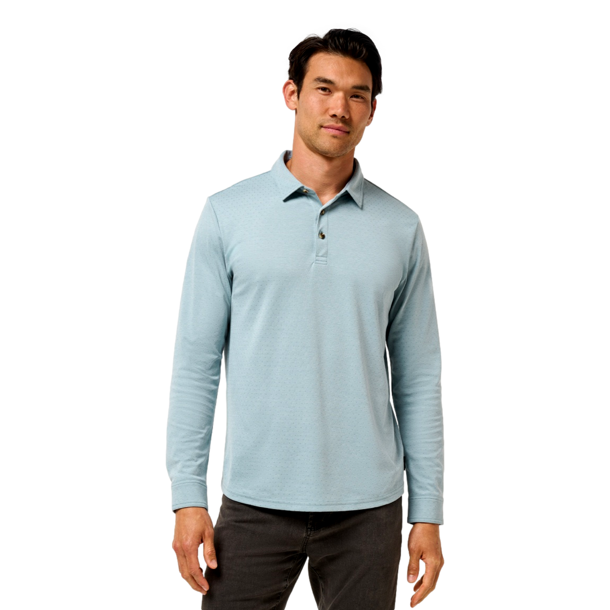 Handsome Town Men's Long  Sleeve Golf Polo Shirt