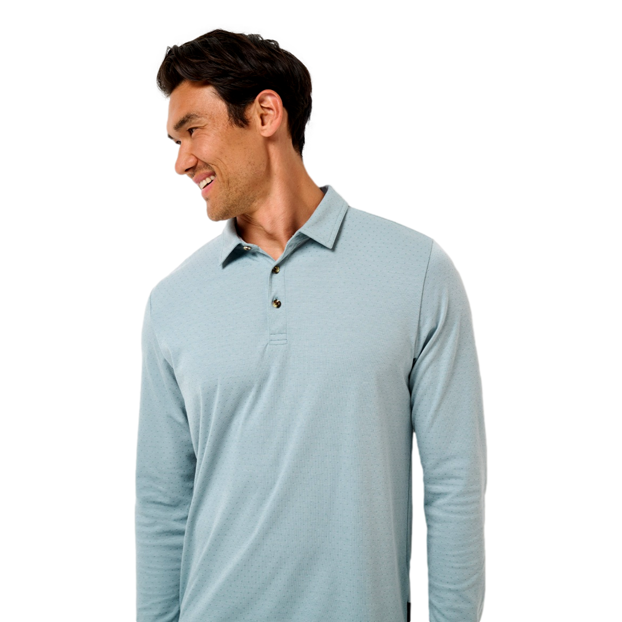 Handsome Town Men's Long  Sleeve Golf Polo Shirt