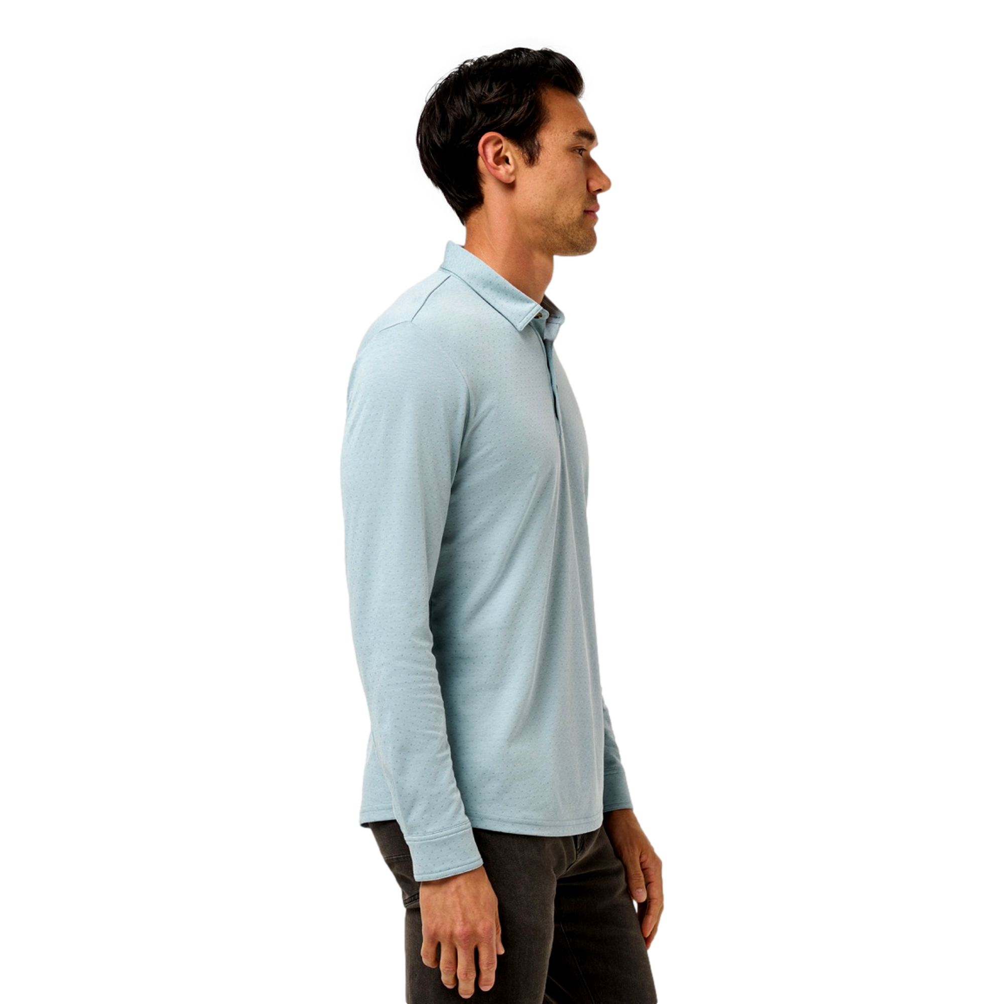 Handsome Town Men's Long  Sleeve Golf Polo Shirt
