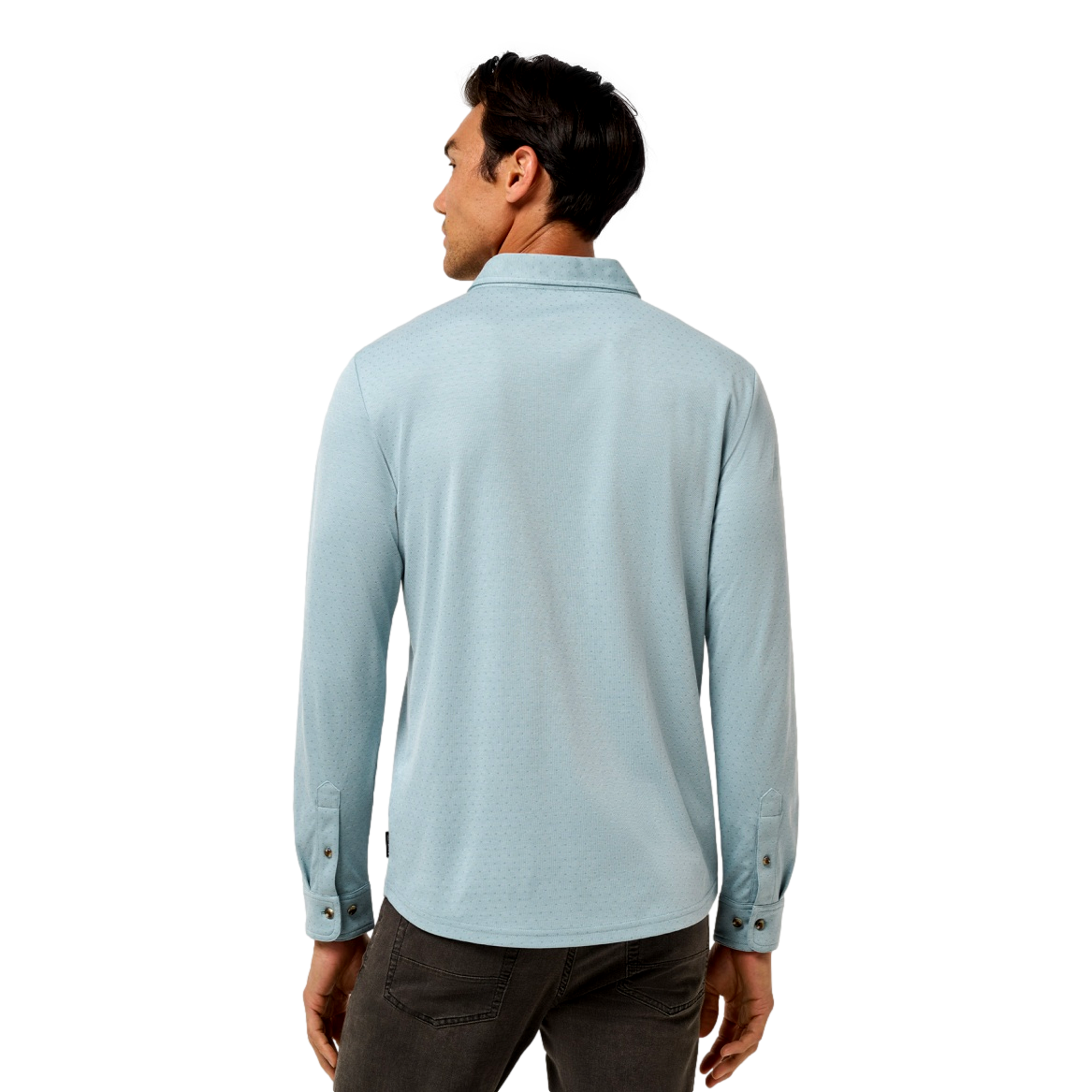 Handsome Town Men's Long  Sleeve Golf Polo Shirt