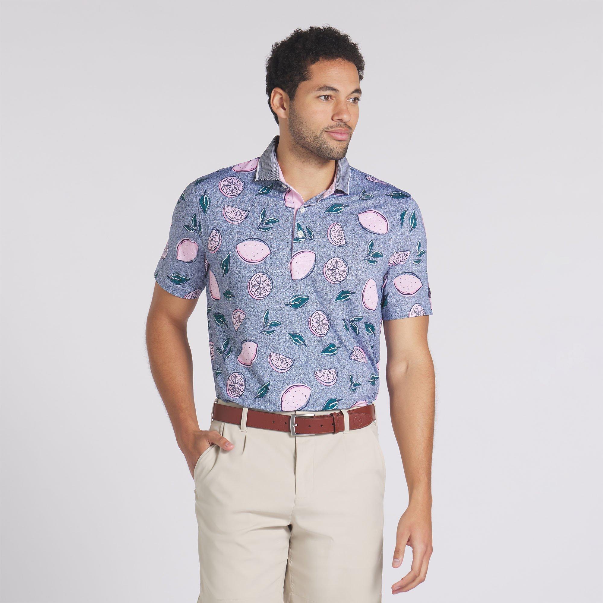 AP Pink Lemonade Men's Short Sleeve Golf Polo Shirt