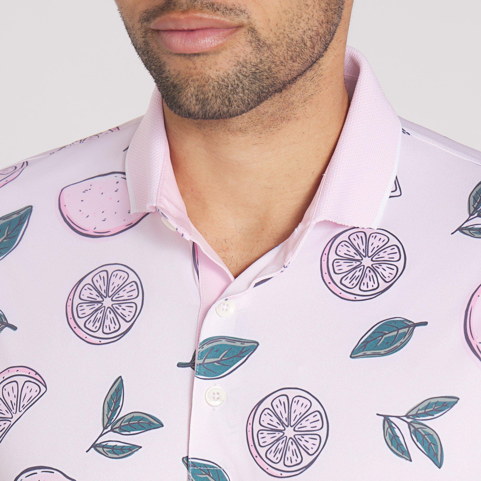 AP Pink Lemonade Men's Short Sleeve Golf Polo Shirt