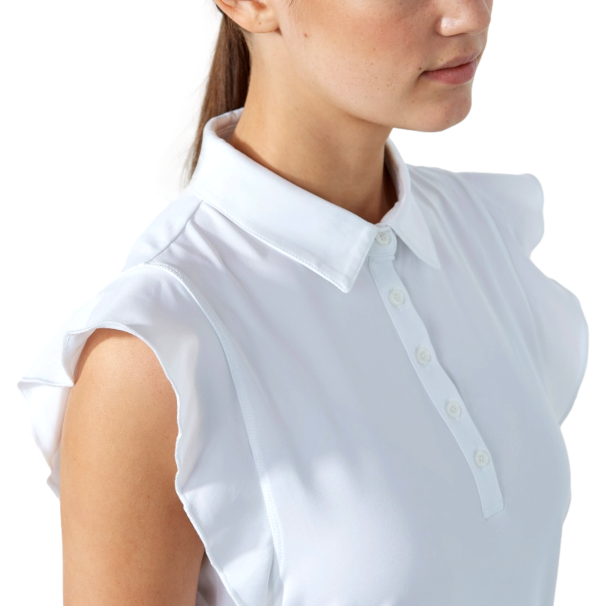 Luxe Frill Women's Sleeveless Golf Polo Top