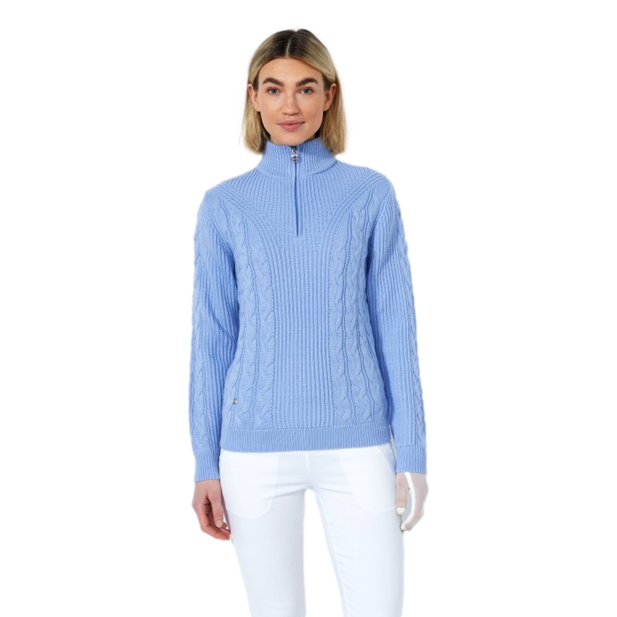 Cable Knit Women's Golf Quarter Zip Sweater