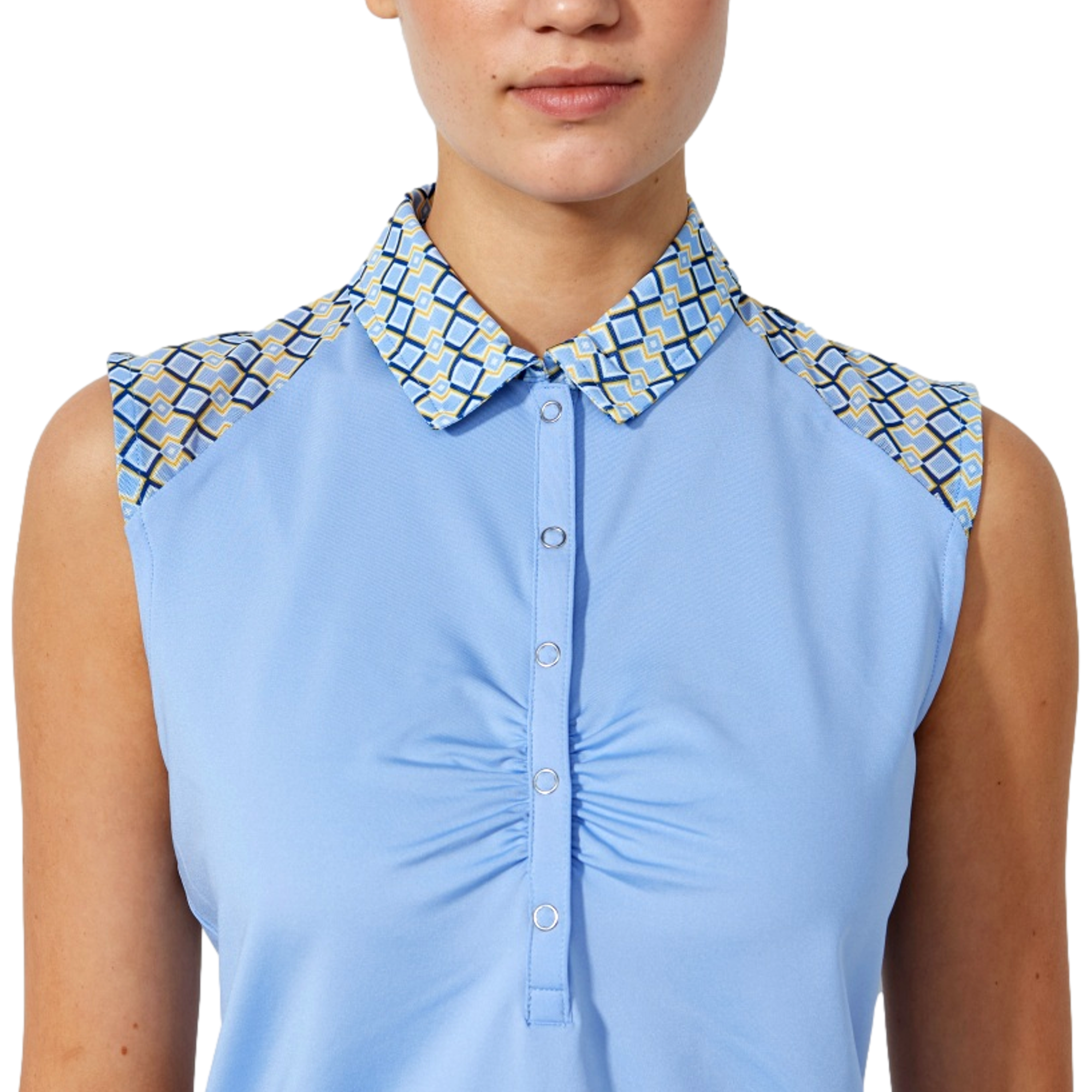 Gathered Women's Sleeveless Golf Polo Shirt