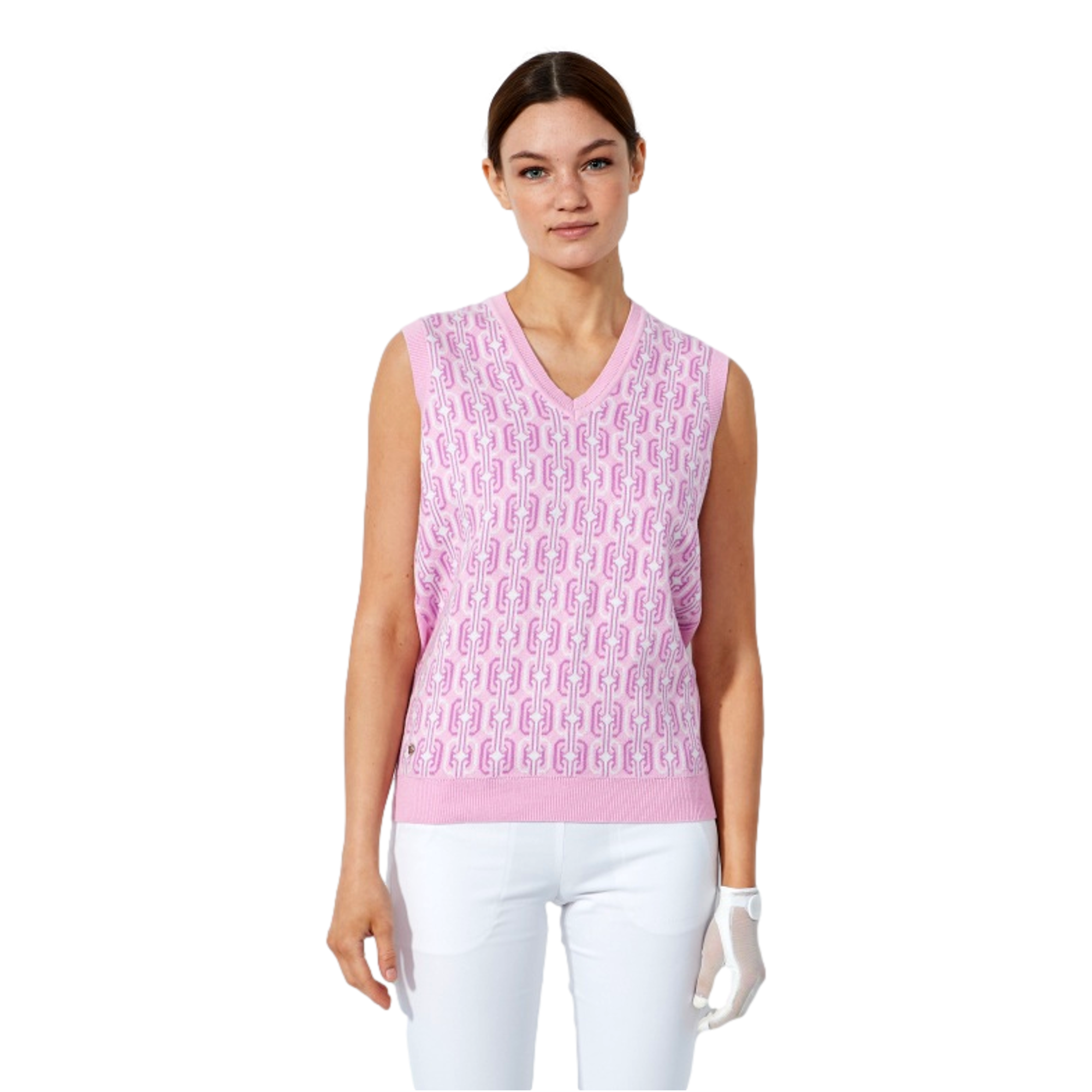 Jacquard V-Neck Women's Golf Vest