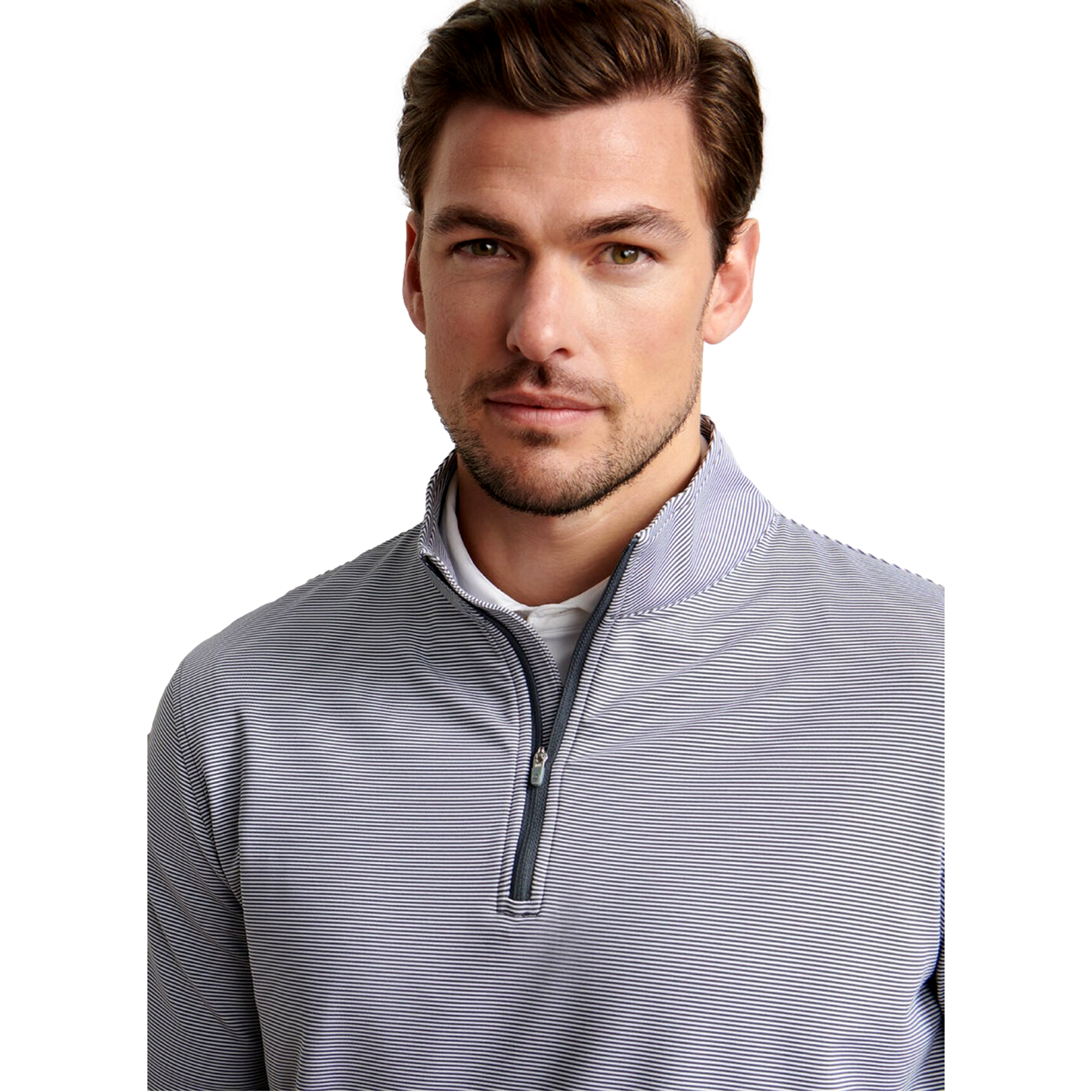Perth Sugar Stripe Men's Golf Quarter Zip