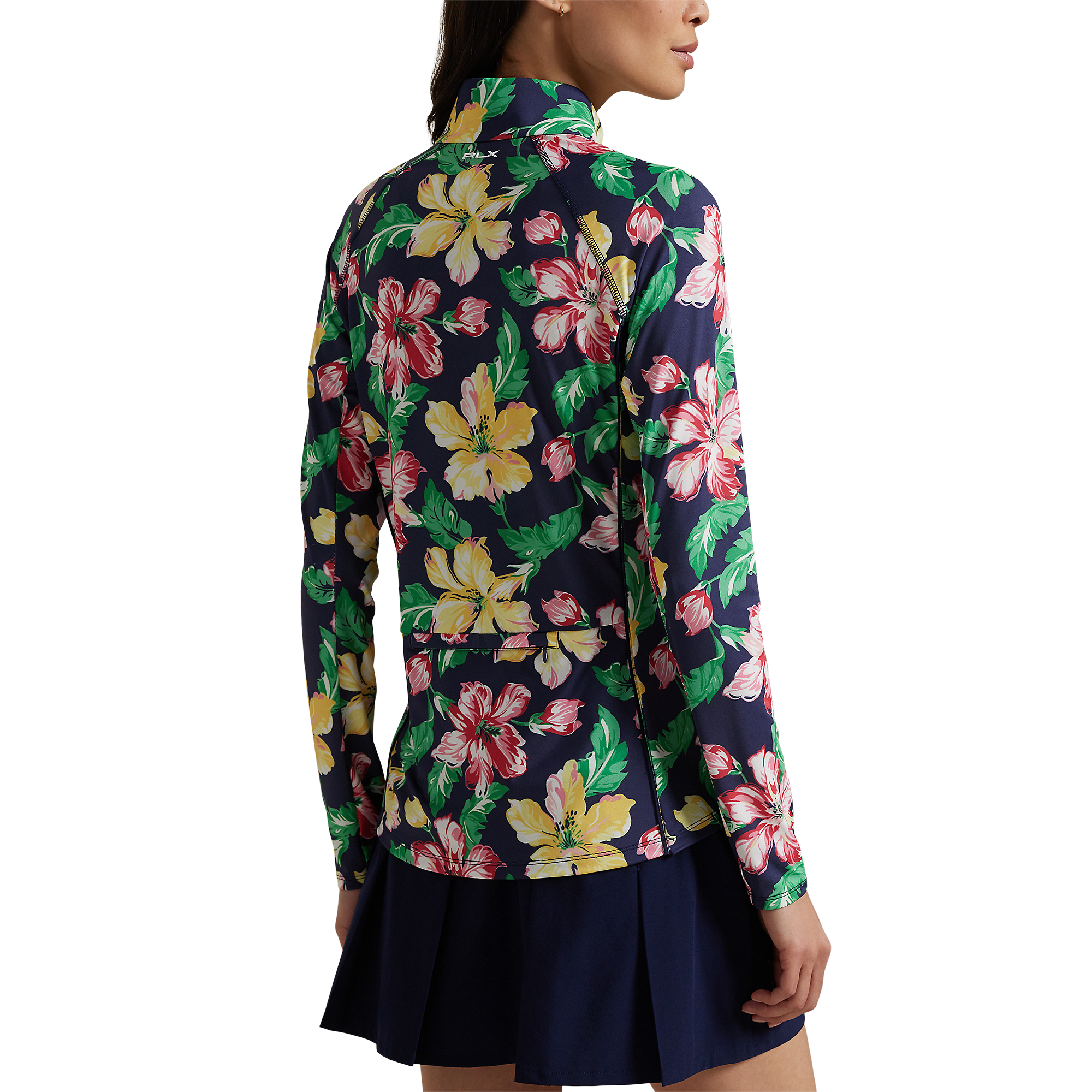 Women's Floral Print Stretch Jersey Quarter Zip