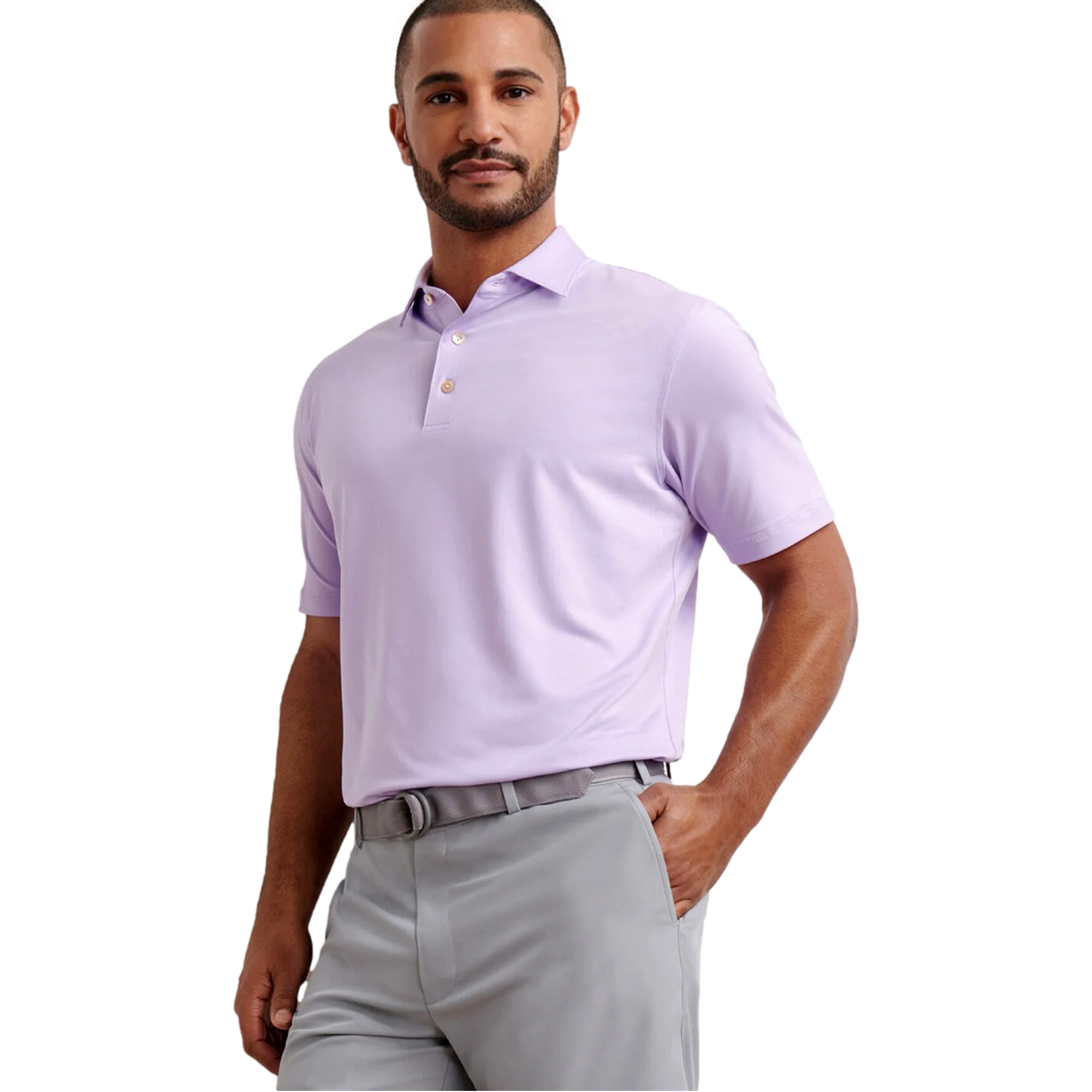 Solid Performance Jersey Men's Short Sleeve Golf Polo Shirt