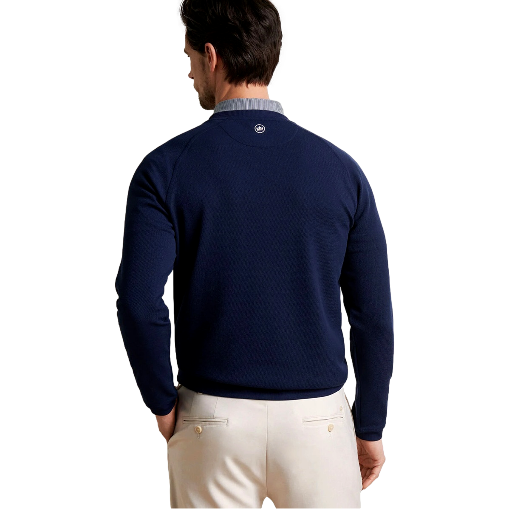 Cradle Pique Performance Mens Crewneck Golf Sweater