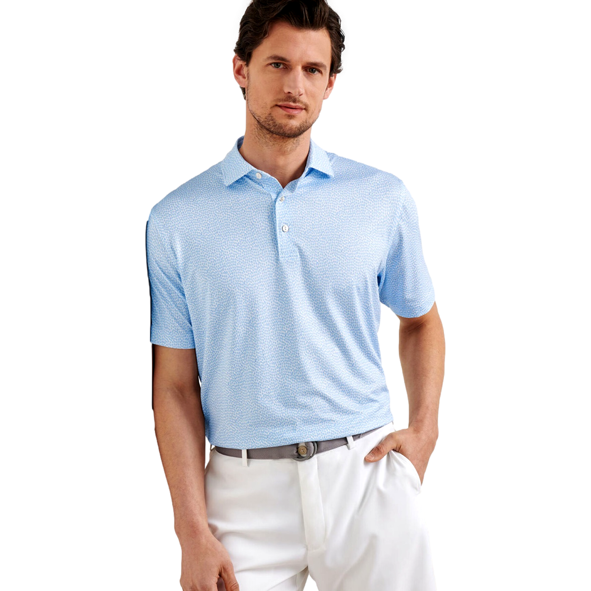 Oyster Shooter Jersey Men's Short Sleeve Golf Polo Shirt