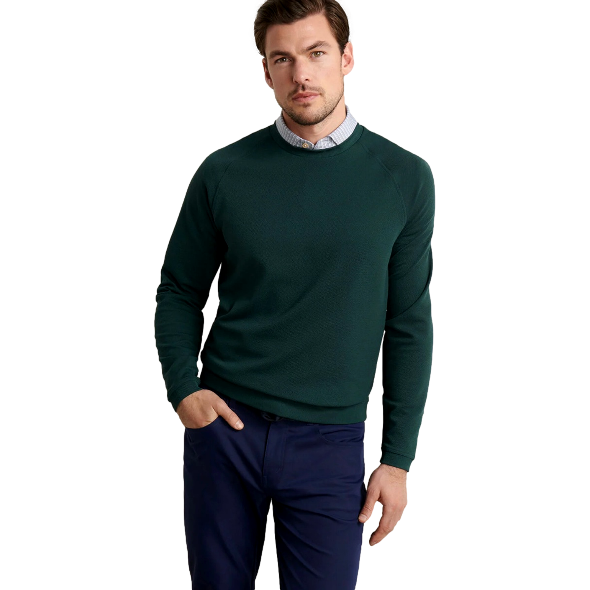 Cradle Pique Performance Mens Crewneck Golf Sweater