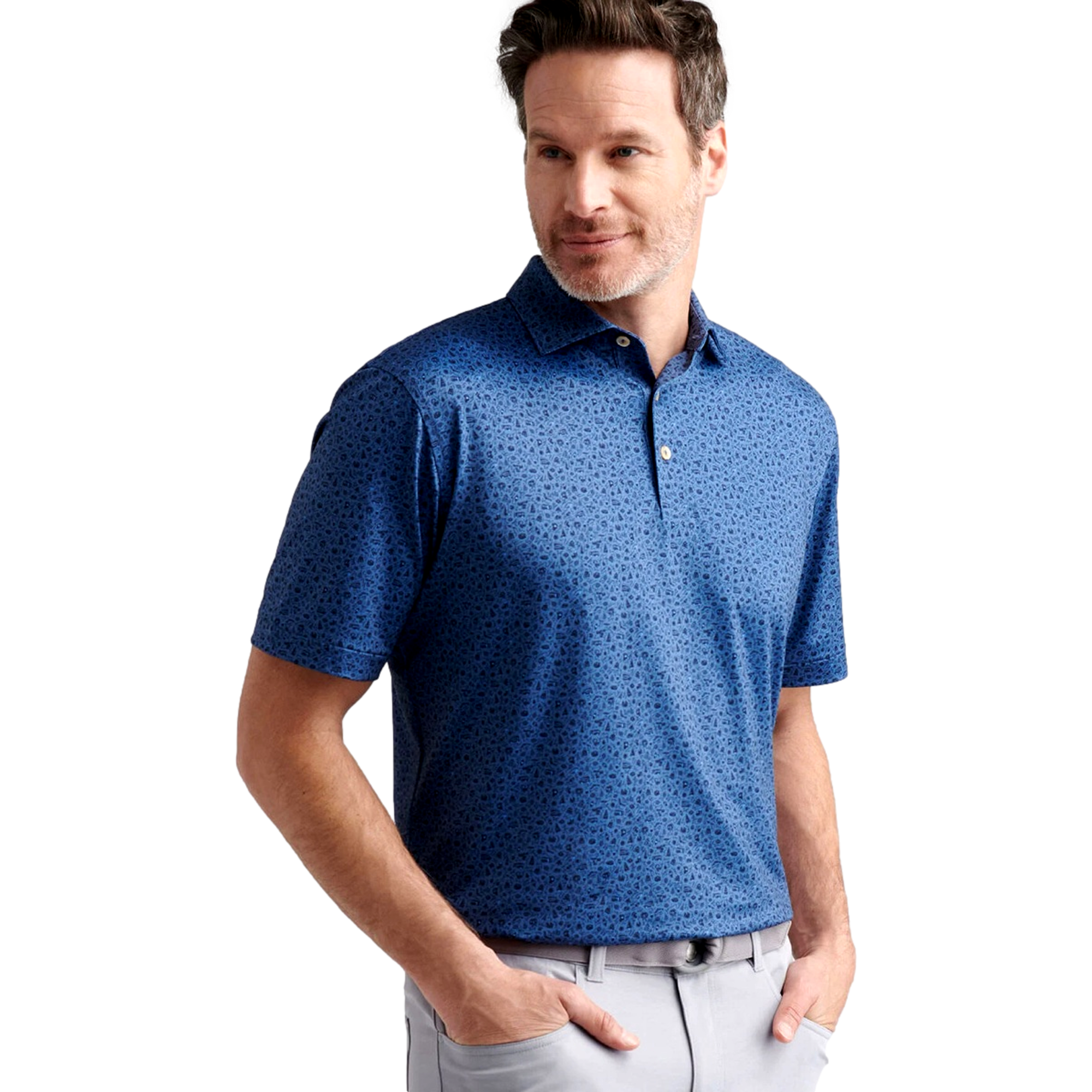 Lights Performance Jersey Men's Short Sleeve Golf Polo Shirt