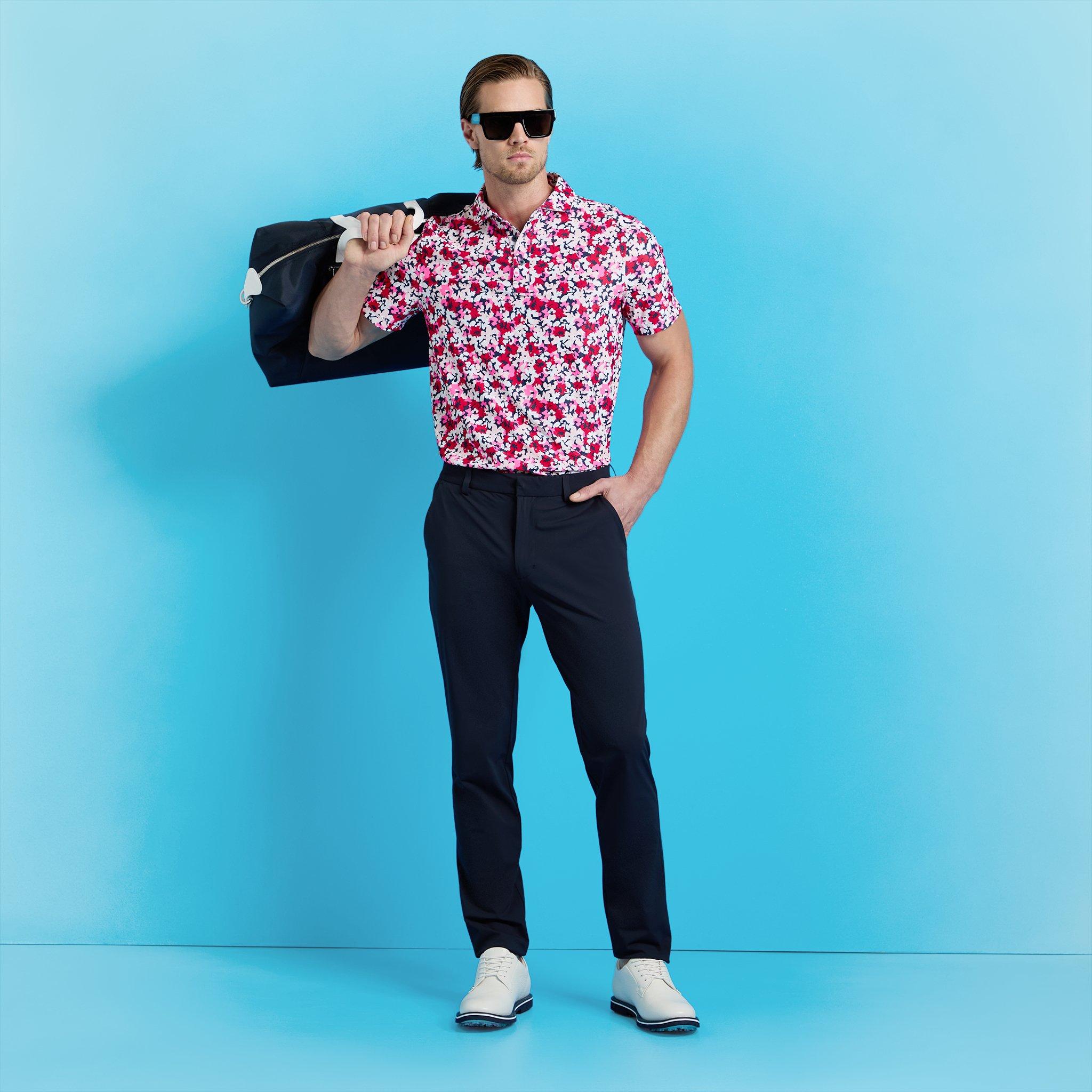 Camo Floral Tech Pique Men's Golf Polo Shirt