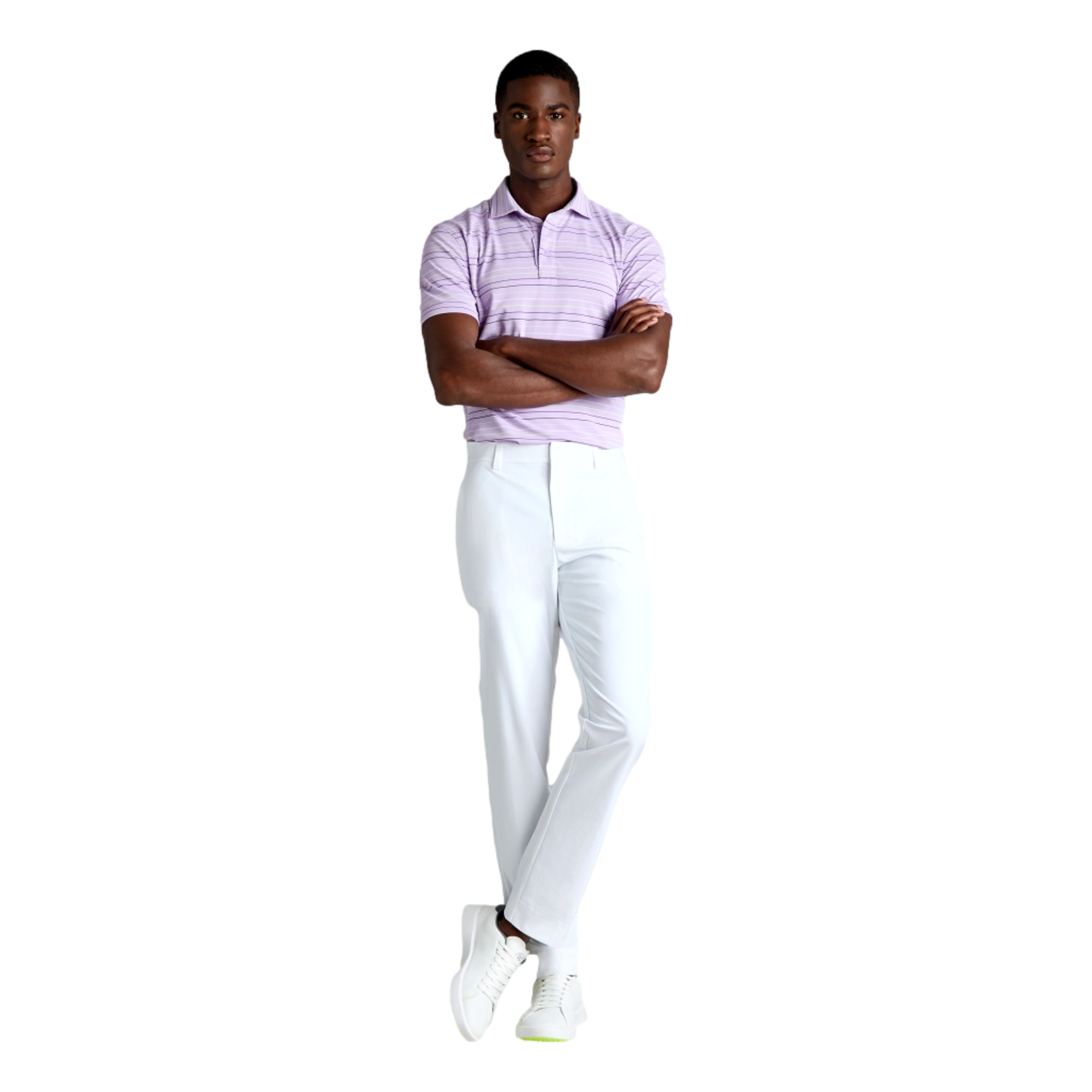 Multi Stripe Tech Pique Men's Short Sleeve Golf Polo Shirt