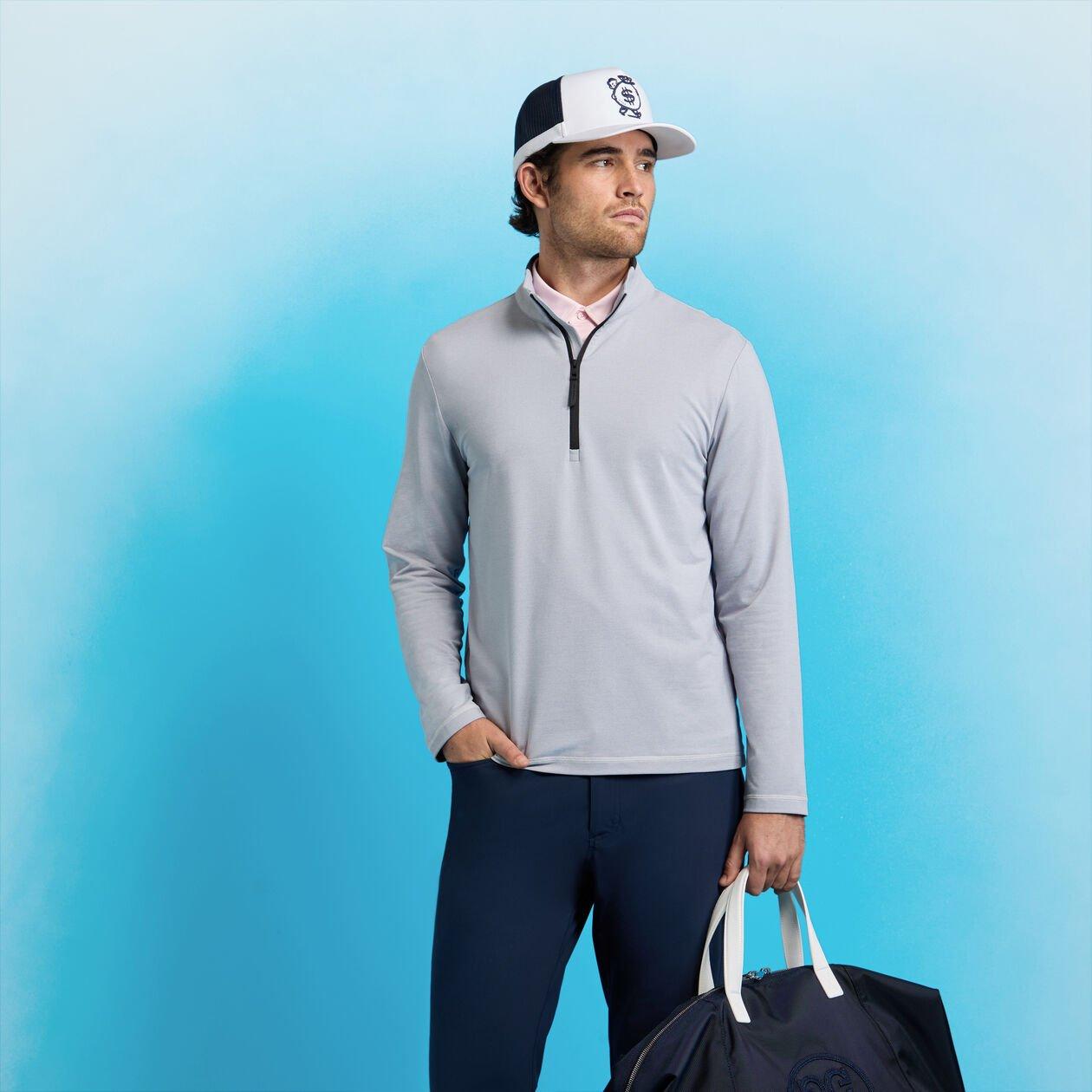 Brushed Back Tech Terry Men's Golf Qurter Zip