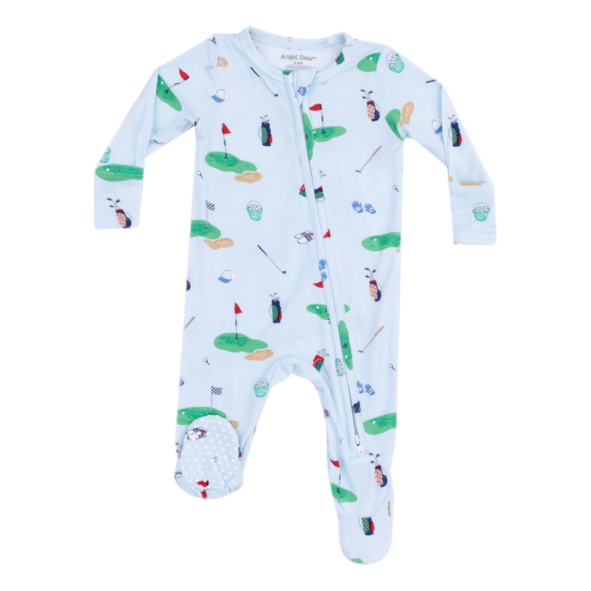 2 Way Zipper Footie - Golf Things Blue