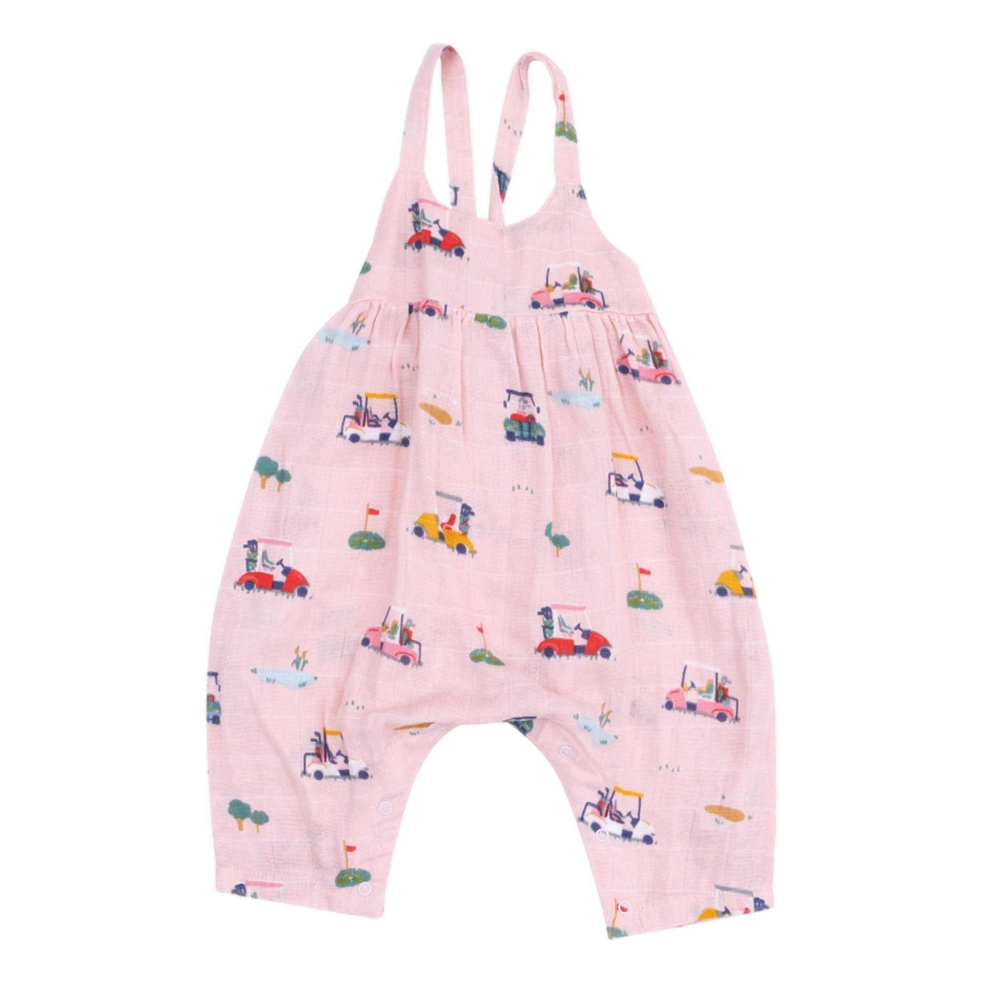 Golf Carts Cuties Tie Back Romper Pink