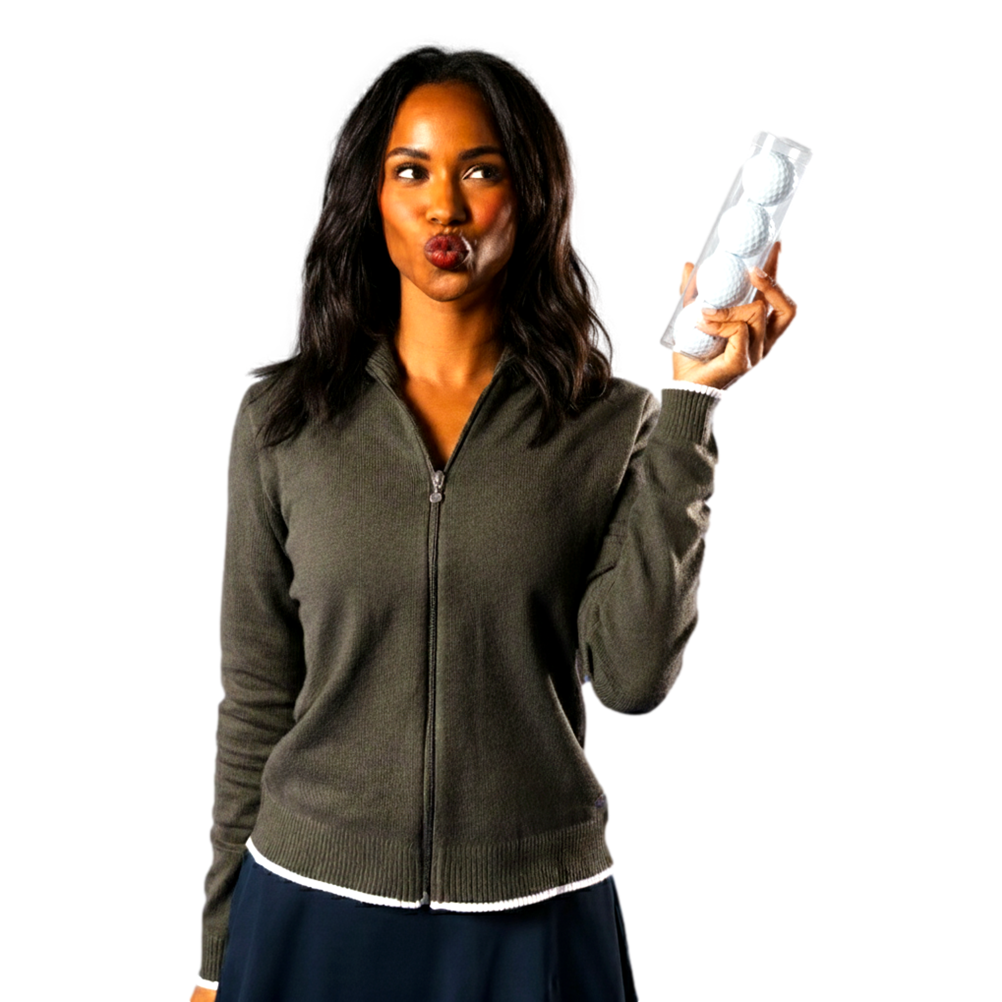 Paulla Knit Full Zip Women's Cardigan Golf Sweater