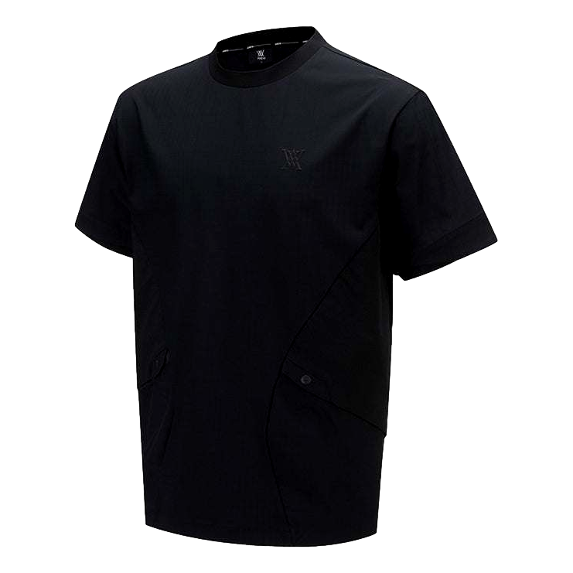 Men Woven Mix Crew Neck