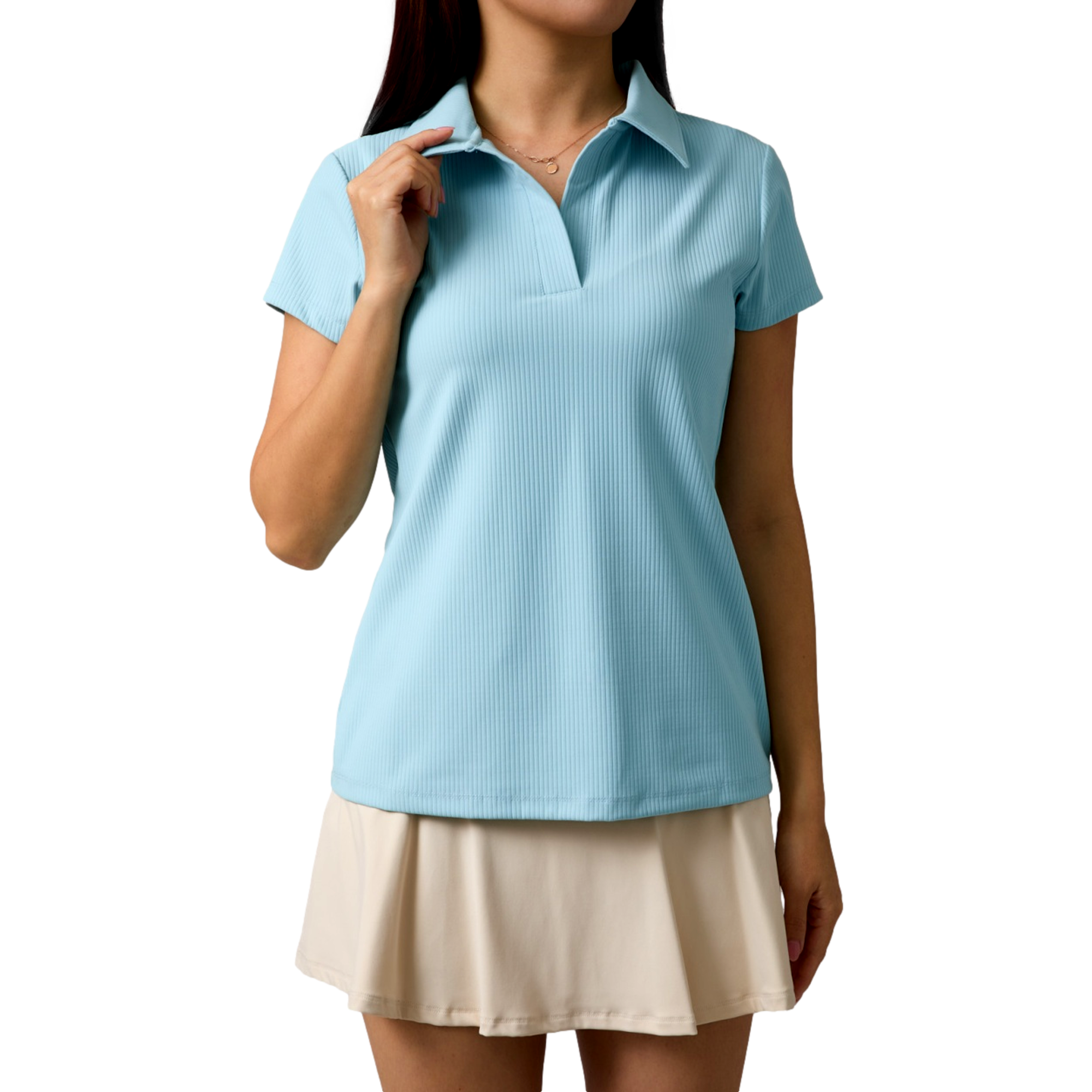 Performance V Neck Polo Women's Short Sleeve Golf Polo Shirt