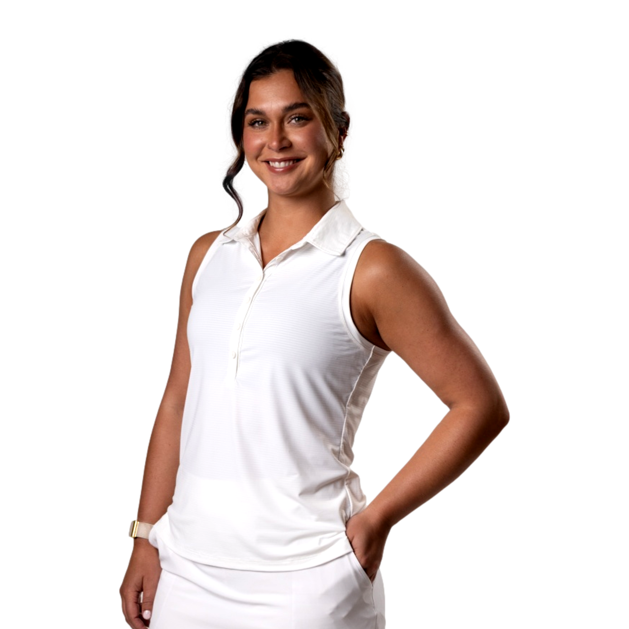 Women's Everyday Essential Sleeveless Polo Top