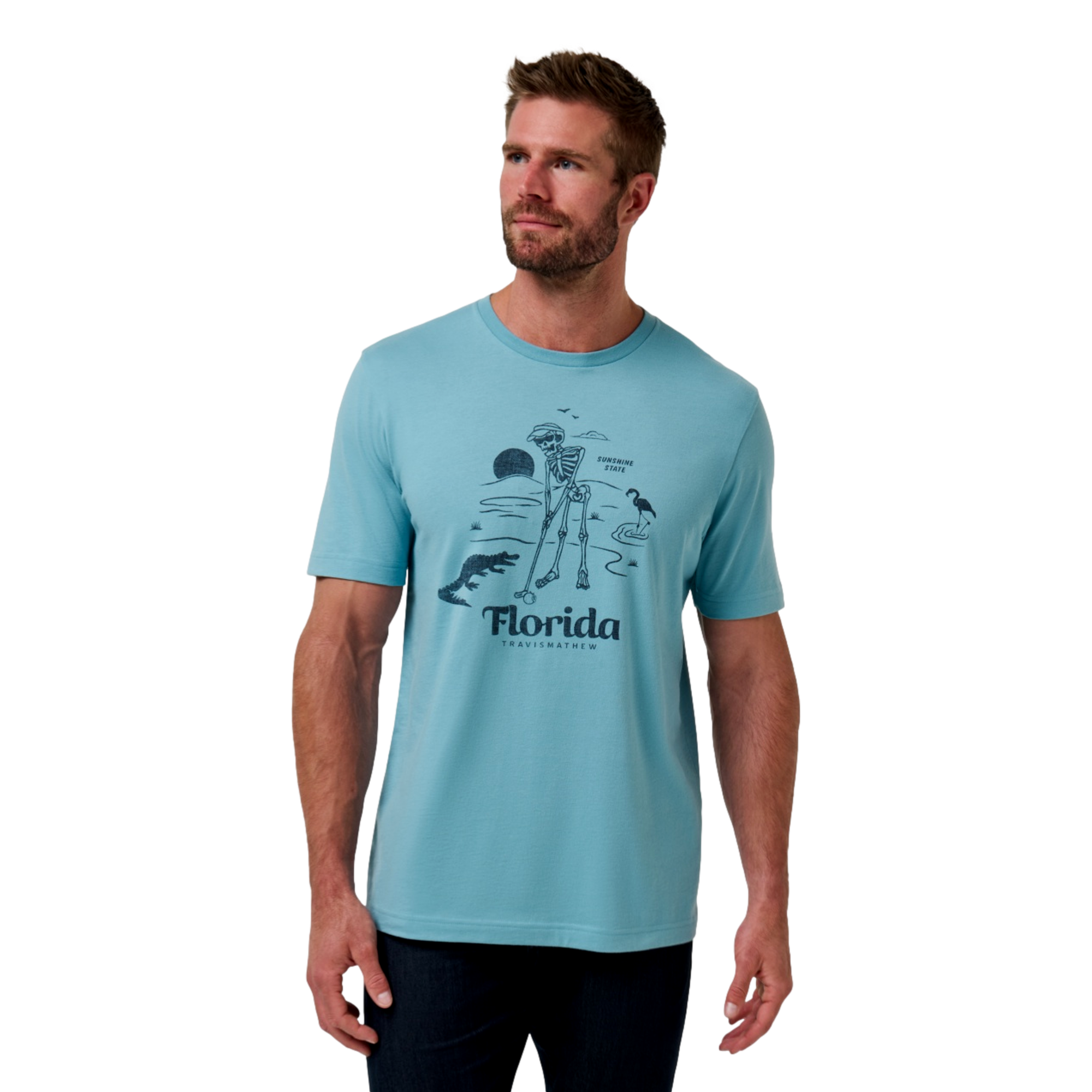 Sunshine Shore Men's Short Sleeve Golf T-Shirt