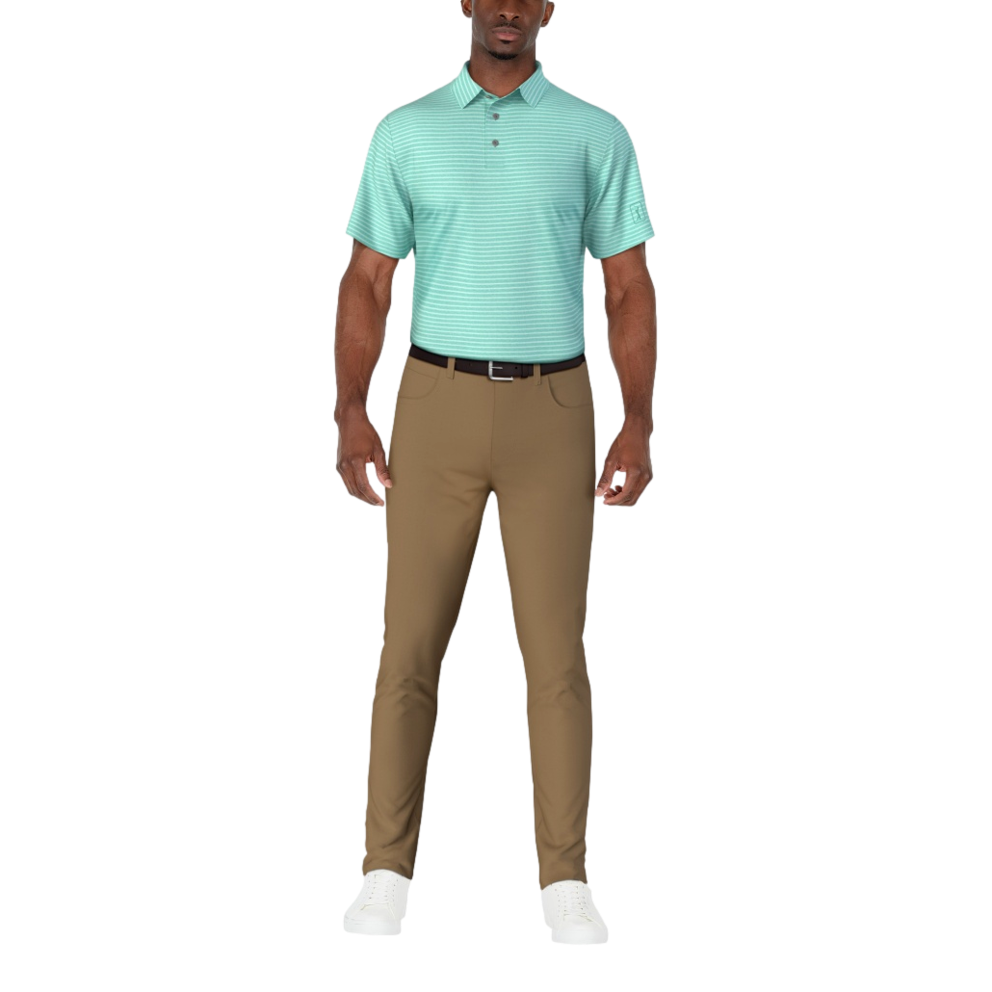 Heather Feeder Stripe Men's Short Sleeve Golf Polo