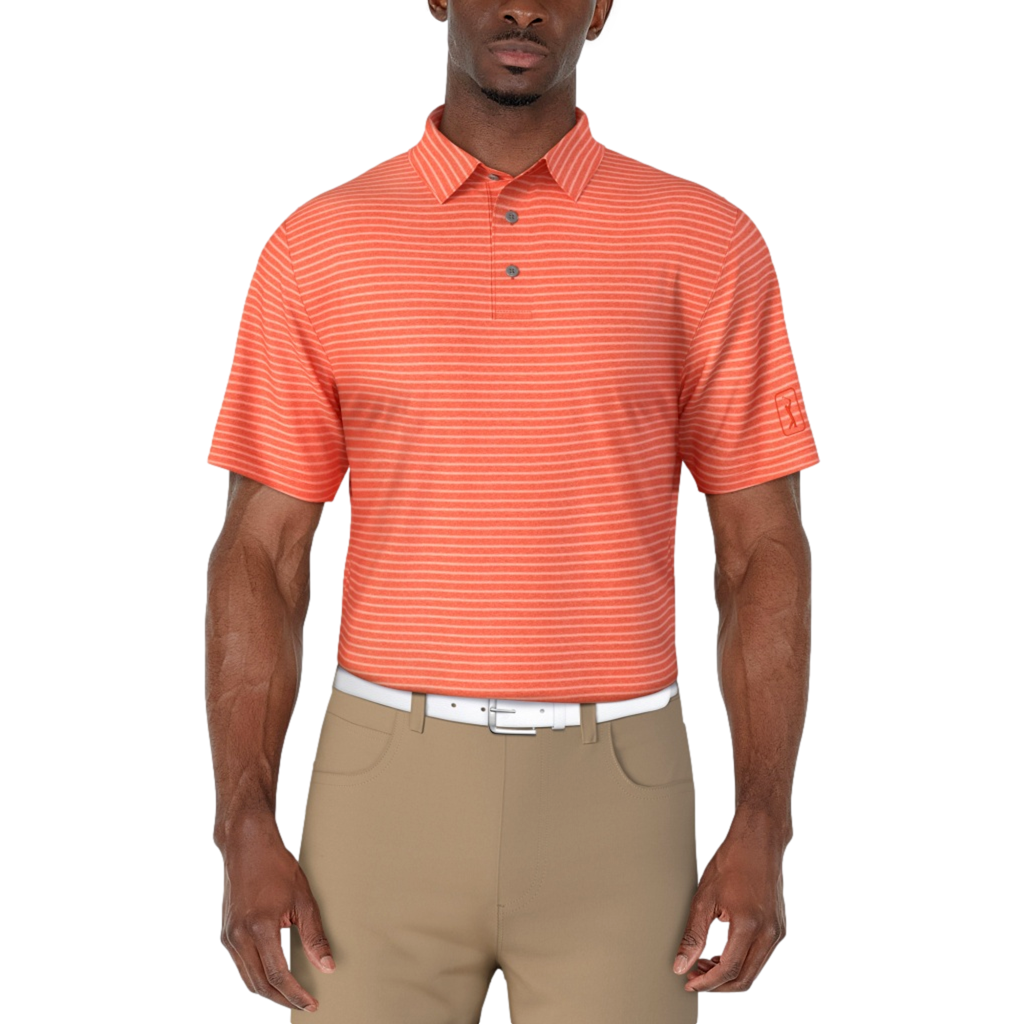 Heather Feeder Stripe Men's Short Sleeve Golf Polo