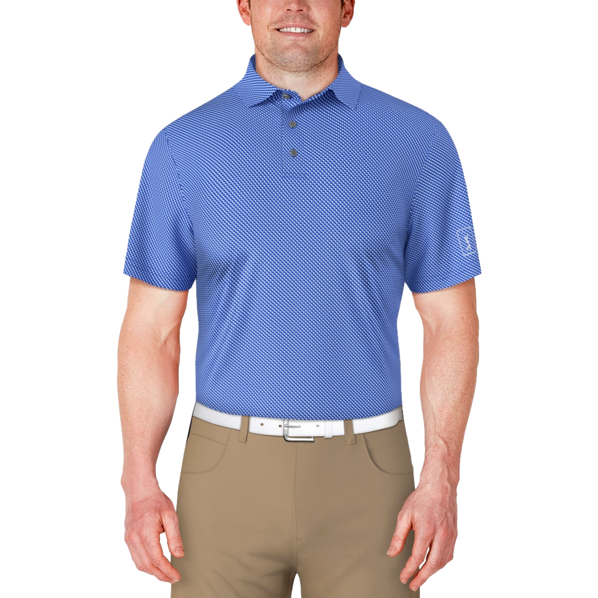 Micro Geo Print Men's Short Sleeve Golf Polo