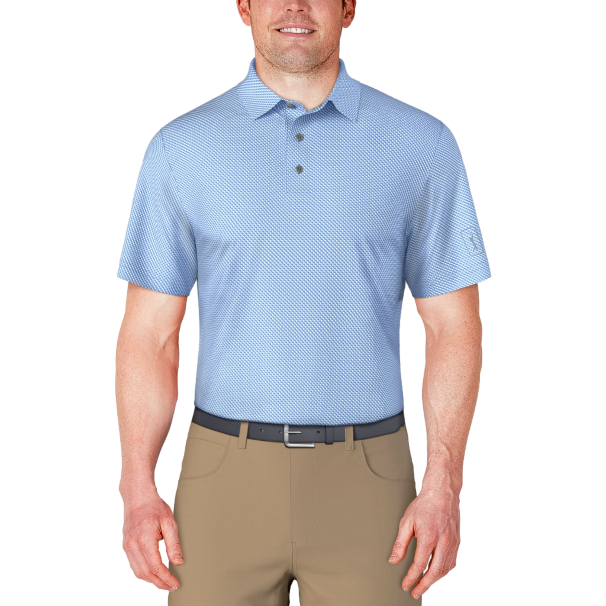 Micro Geo Print Men's Short Sleeve Golf Polo