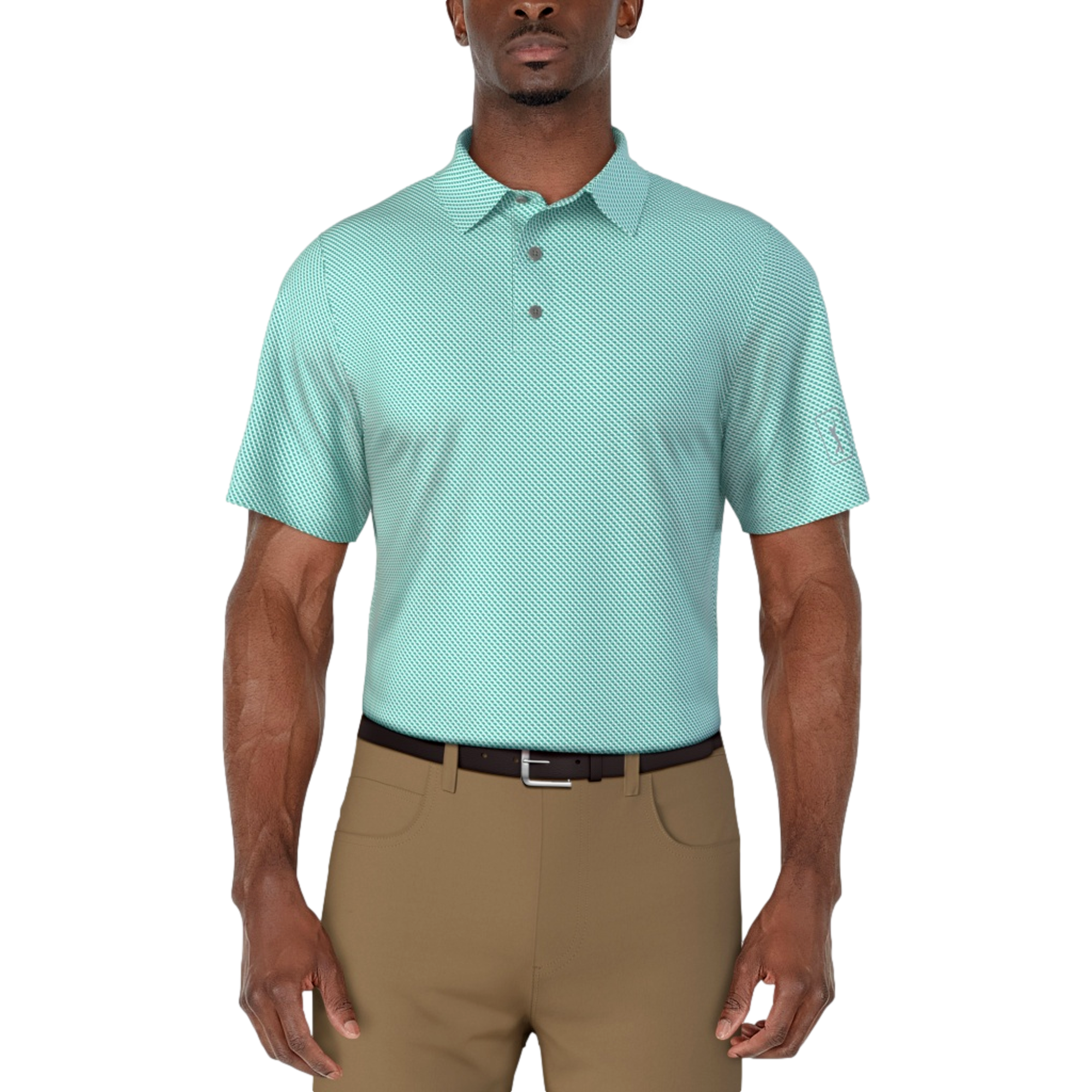 Micro Geo Print Men's Short Sleeve Golf Polo