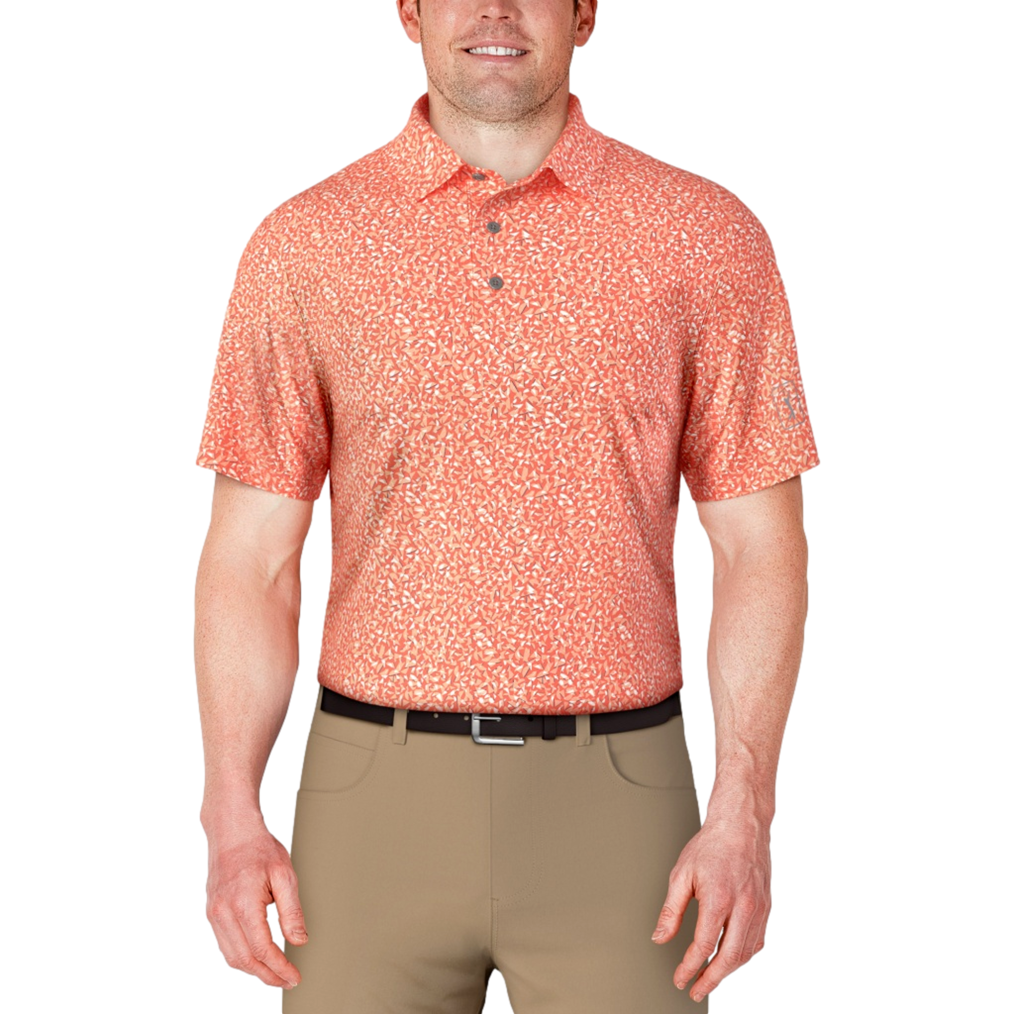 Micro Geo  Print Men's Short Sleeve Polo