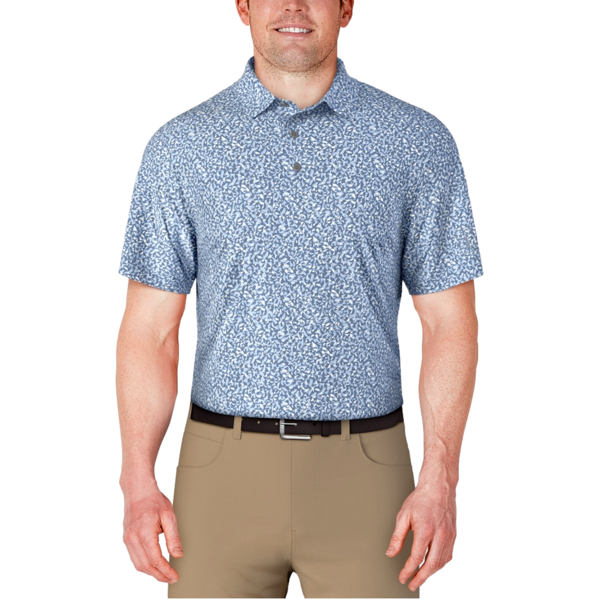 Micro Geo  Print Men's Short Sleeve Polo