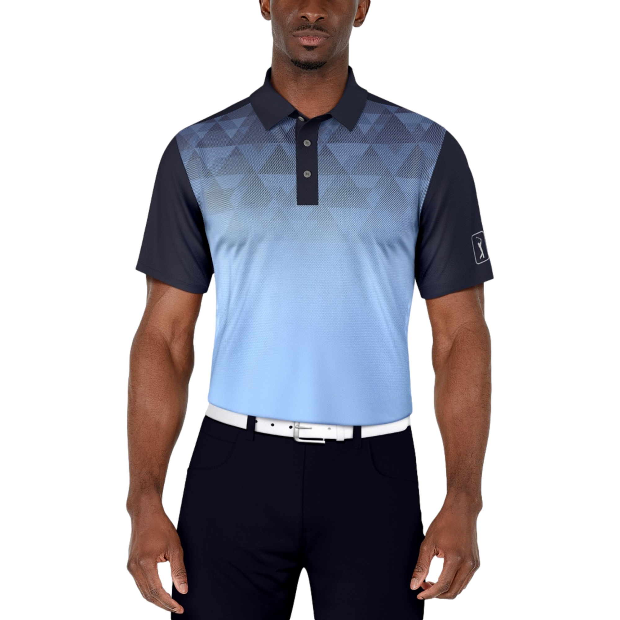 Ombre Geo Print Men's Short Sleeve Polo