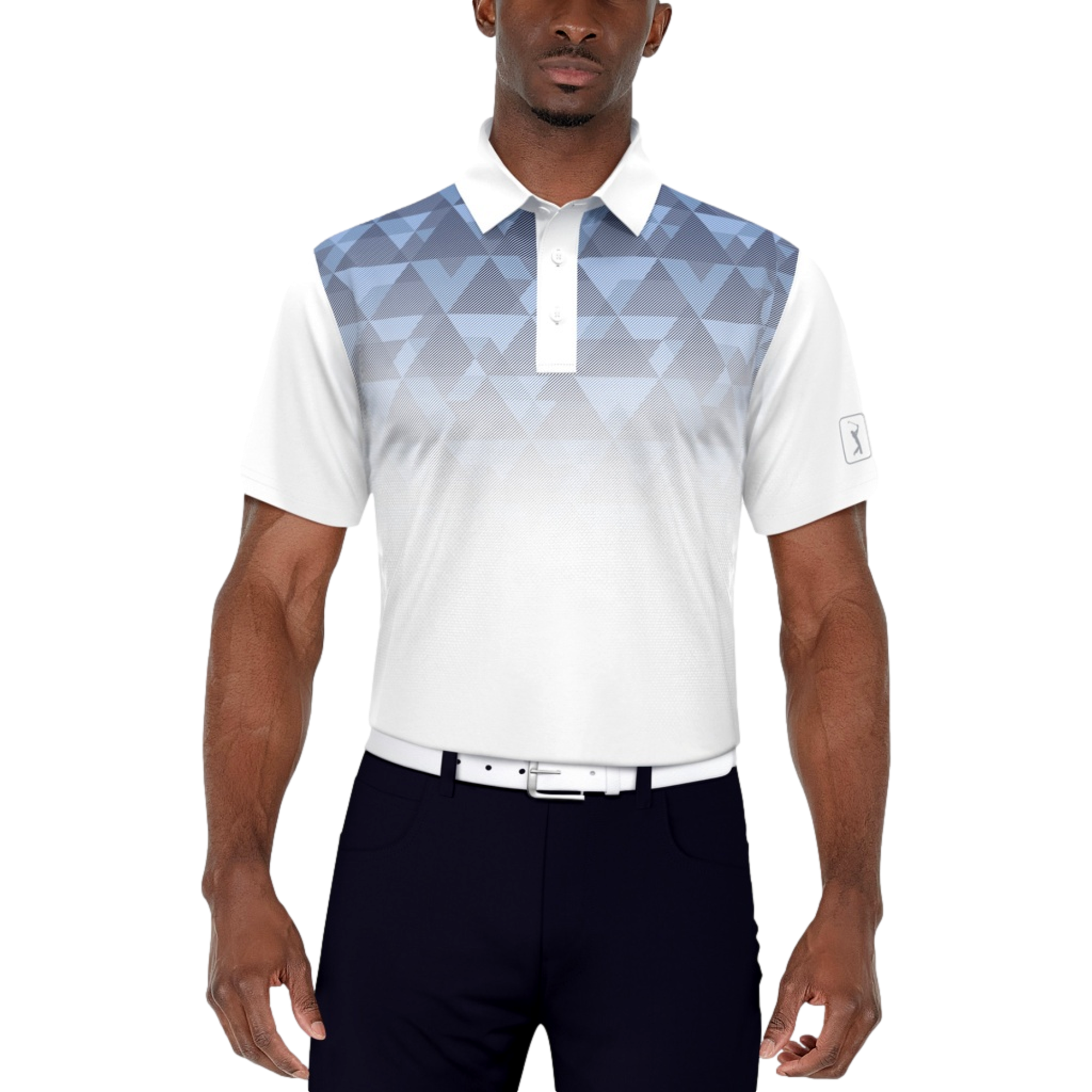 Ombre Geo Print Men's Short Sleeve Polo