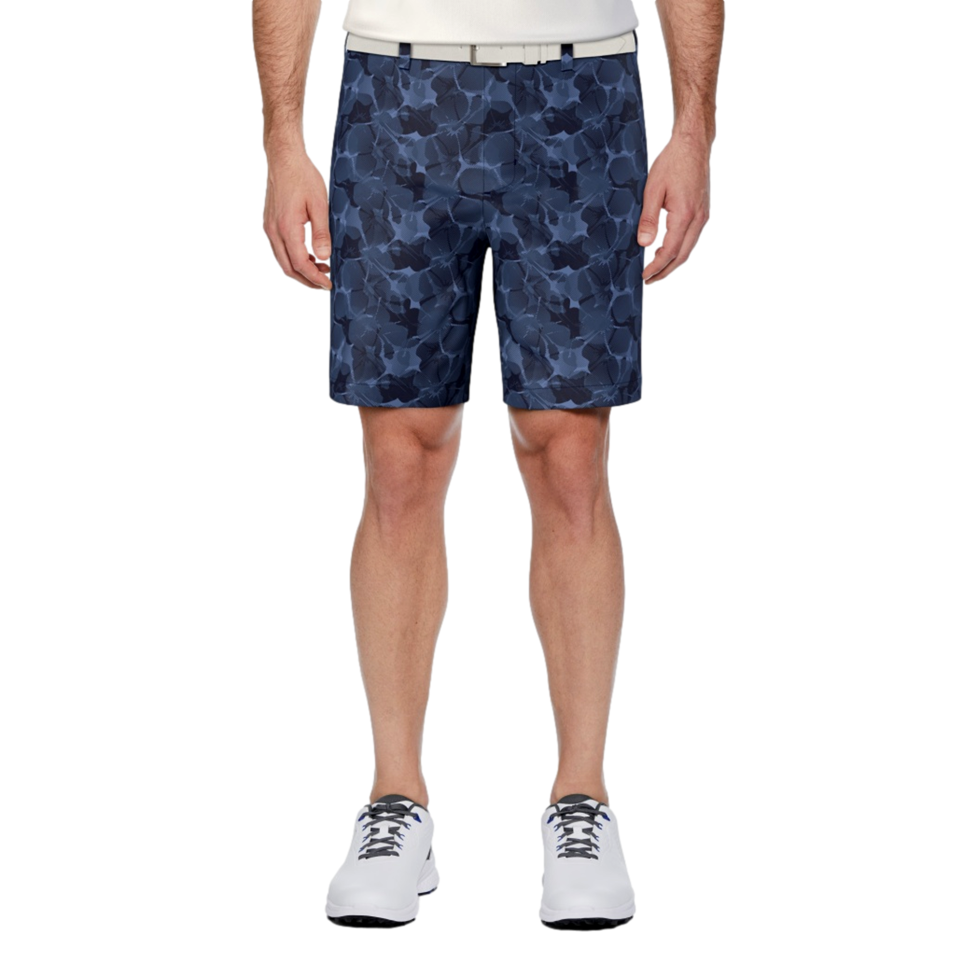 Flat Front Hibiscus Print Men's 8" Golf Short